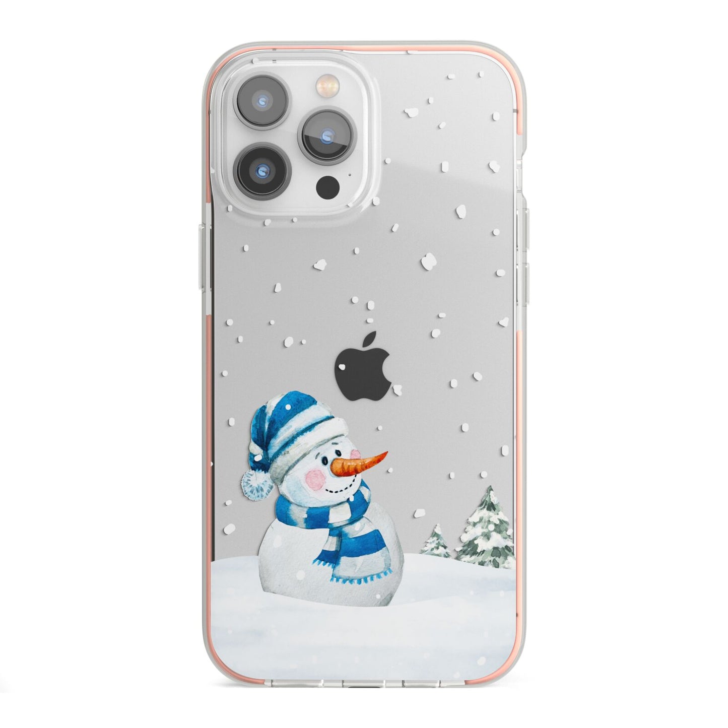 Snowman iPhone 13 Pro Max TPU Impact Case with Pink Edges