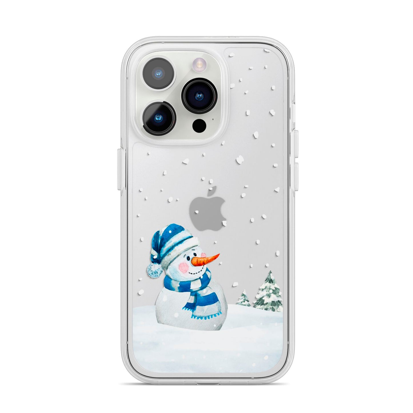 Snowman iPhone 14 Pro Clear Tough Case Silver