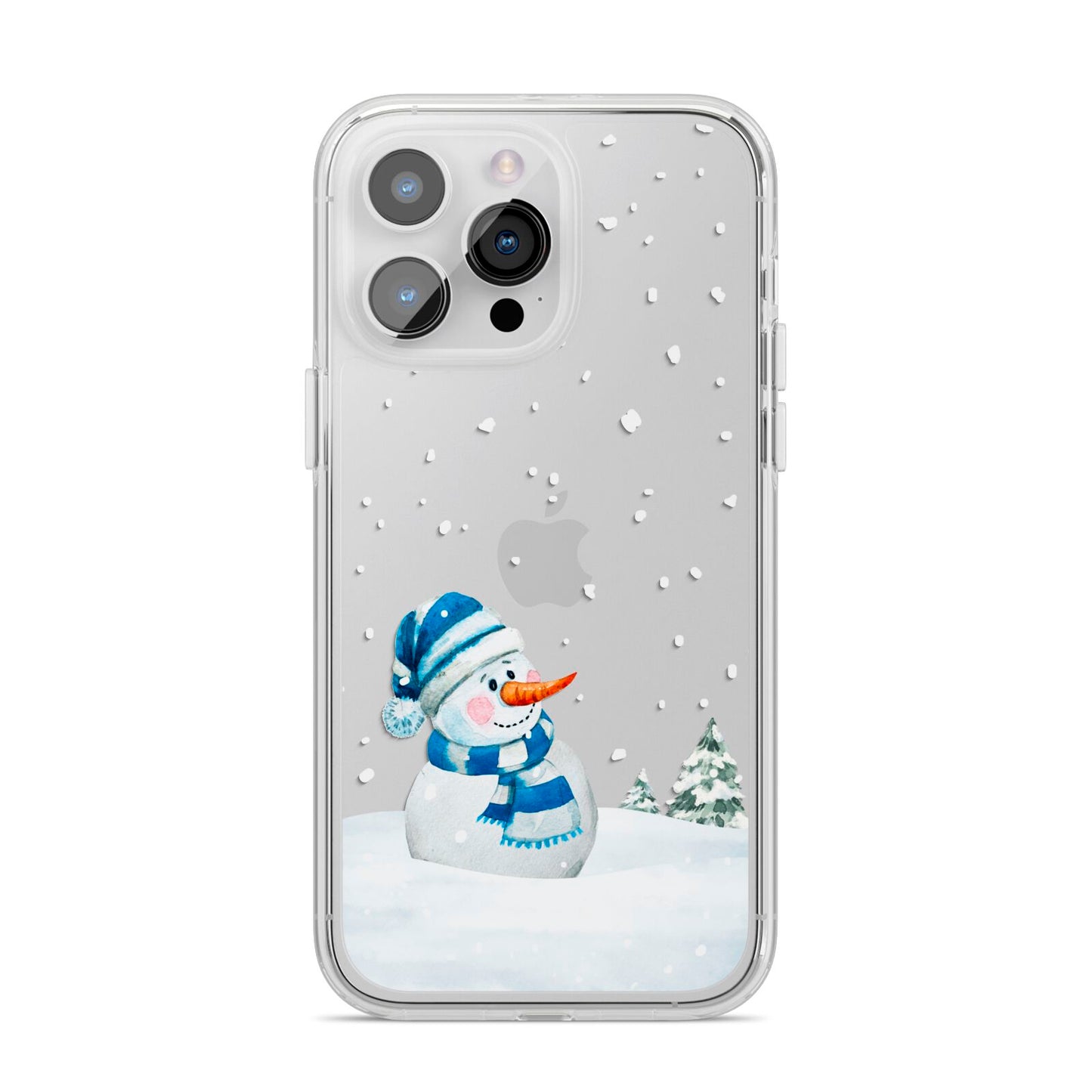 Snowman iPhone 14 Pro Max Clear Tough Case Silver