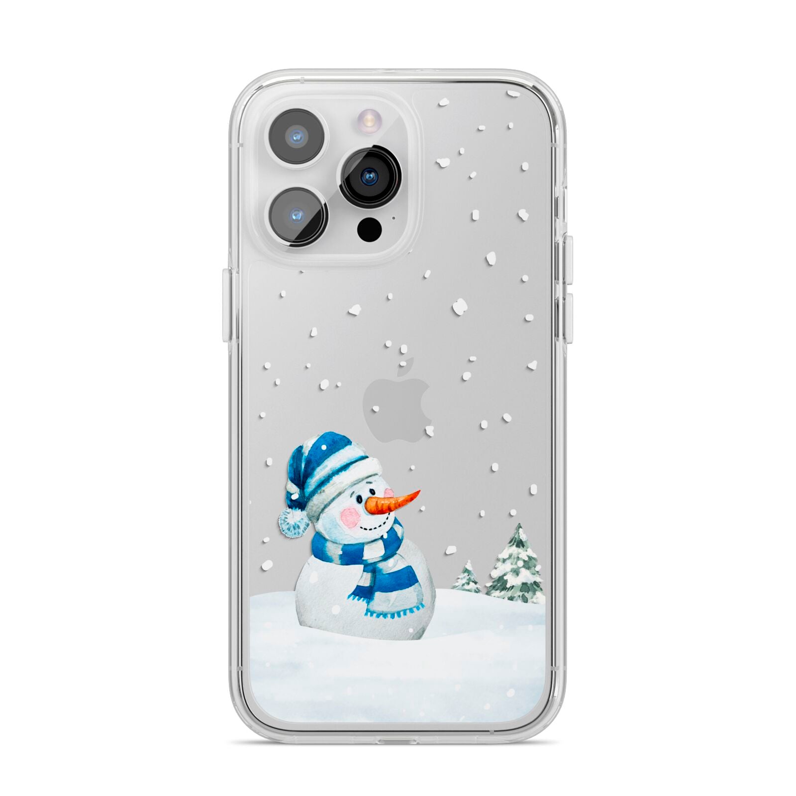 Snowman iPhone 14 Pro Max Clear Tough Case Silver