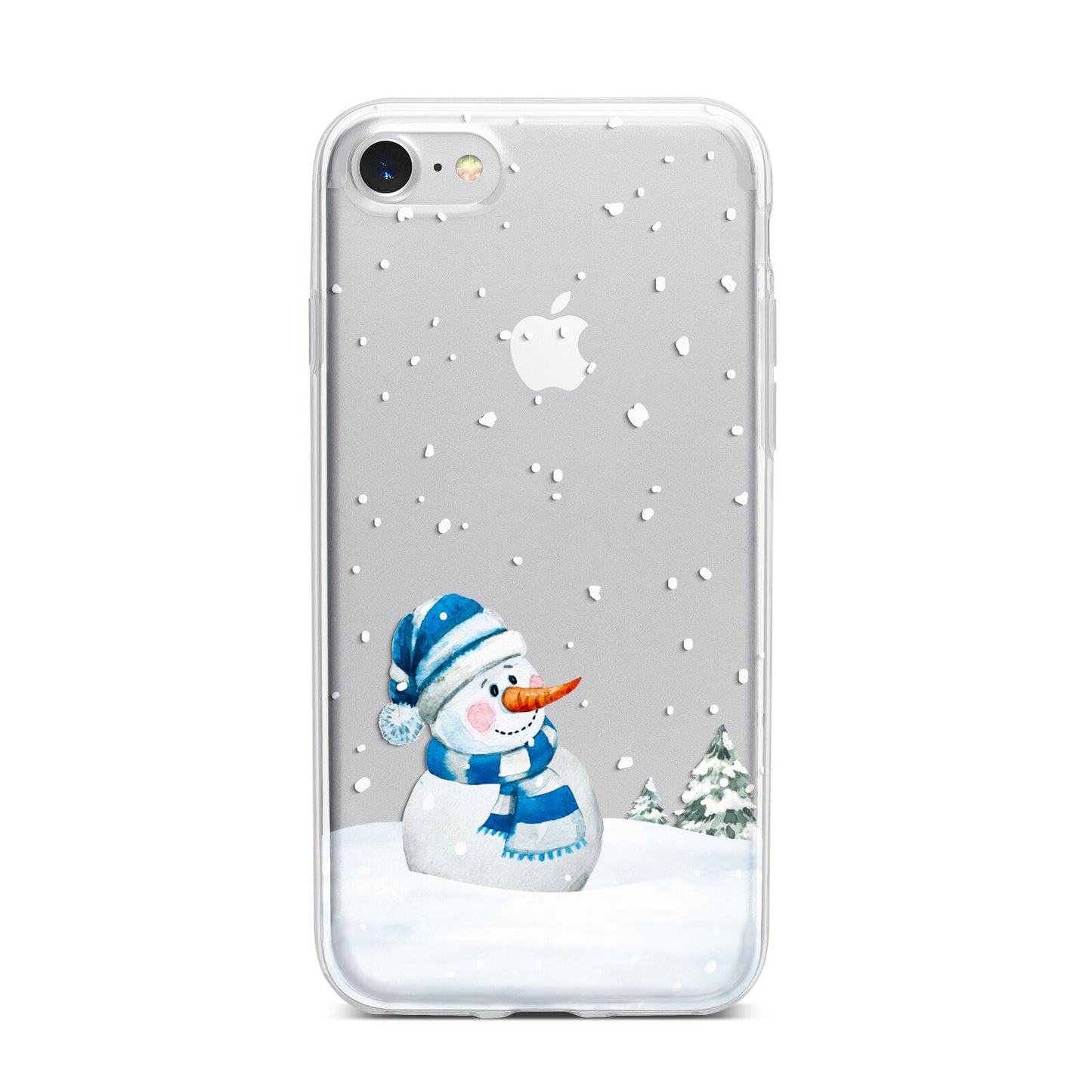 Snowman iPhone 7 Bumper Case on Silver iPhone