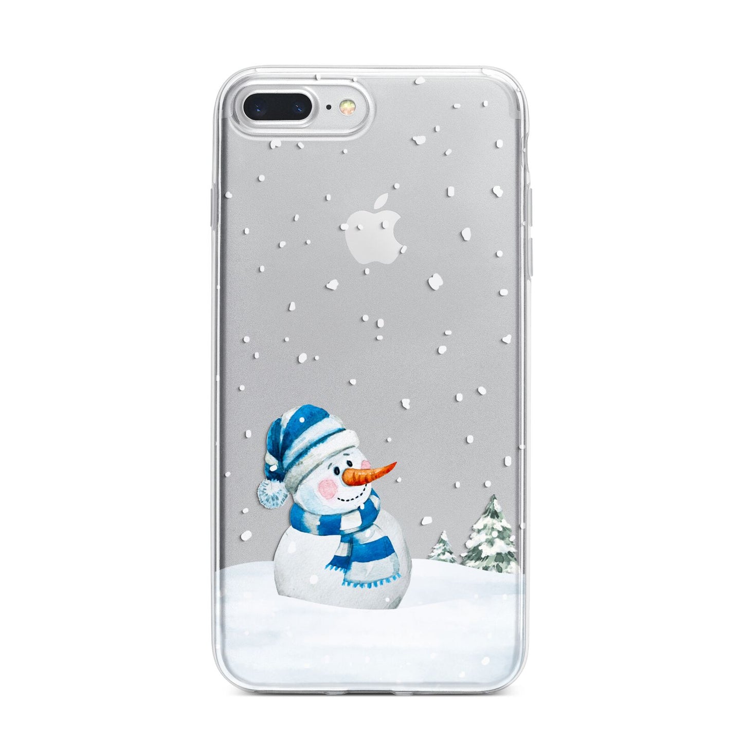 Snowman iPhone 7 Plus Bumper Case on Silver iPhone