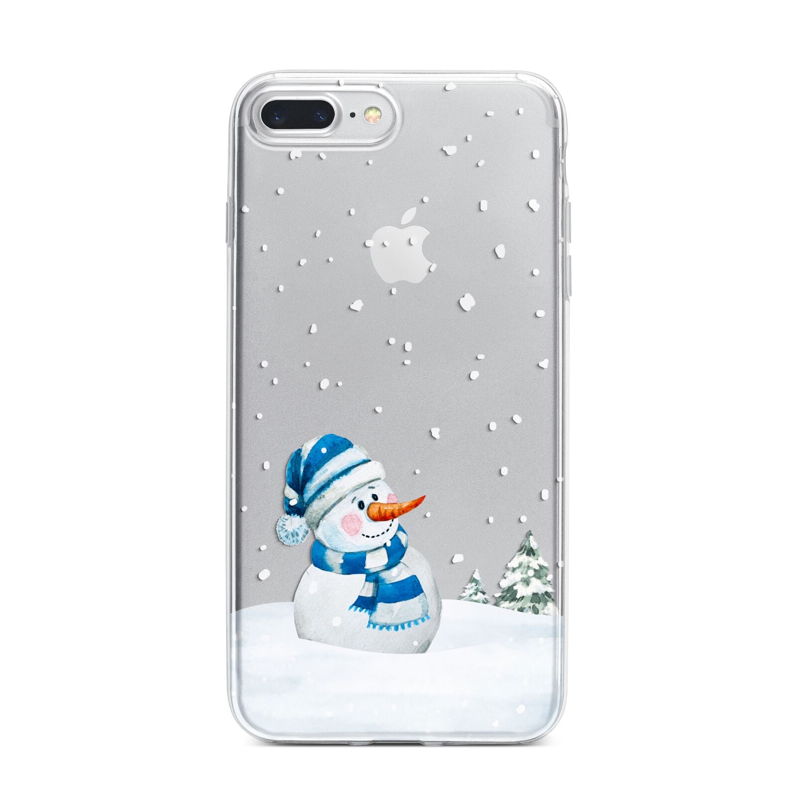 Snowman iPhone 7 Plus Bumper Case on Silver iPhone