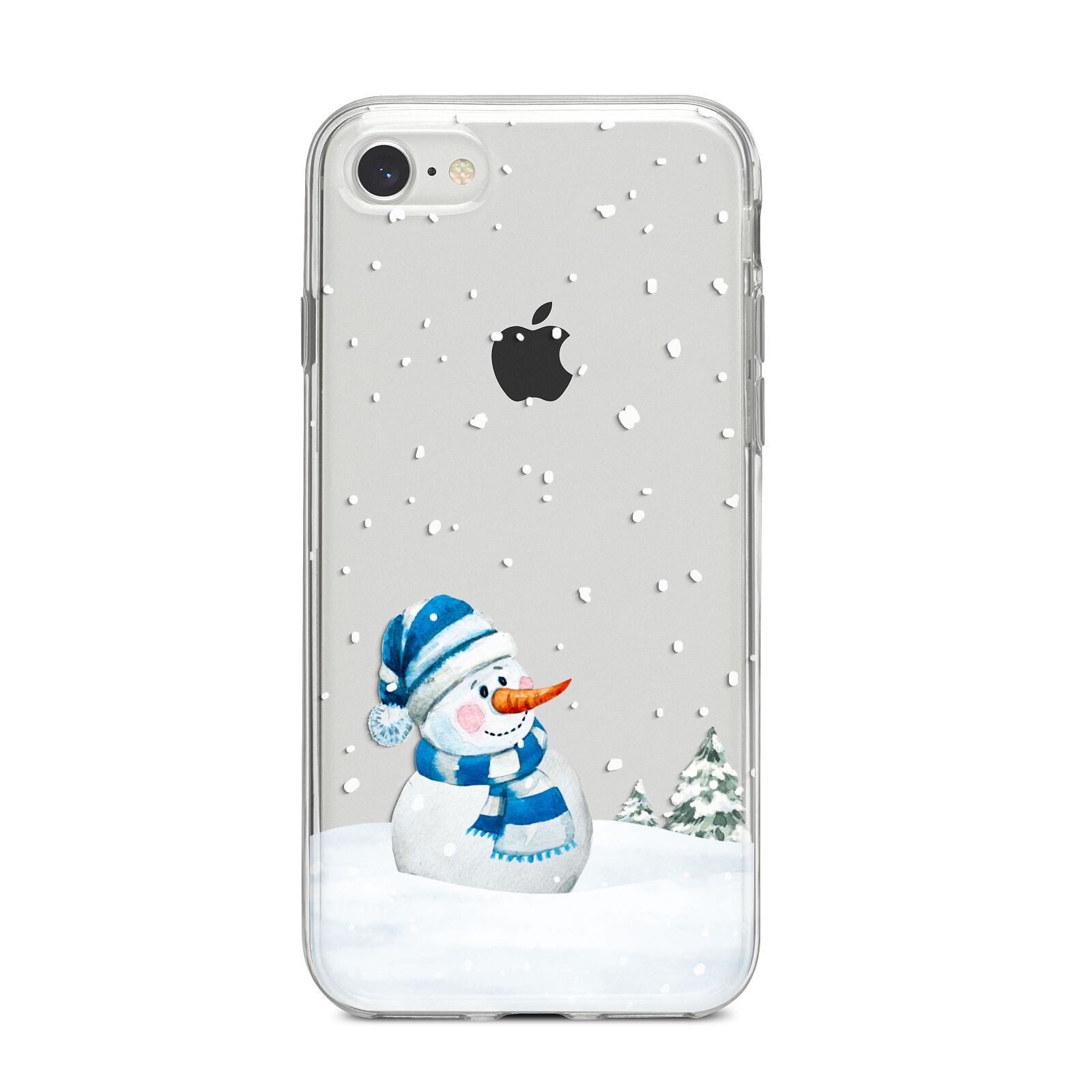 Snowman iPhone 8 Bumper Case on Silver iPhone