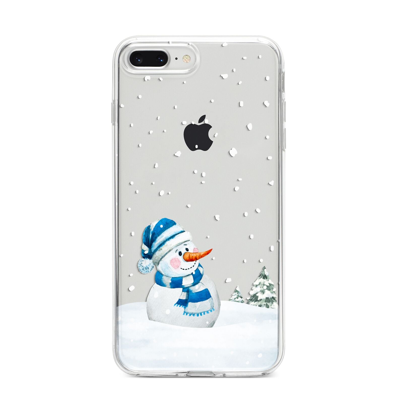 Snowman iPhone 8 Plus Bumper Case on Silver iPhone