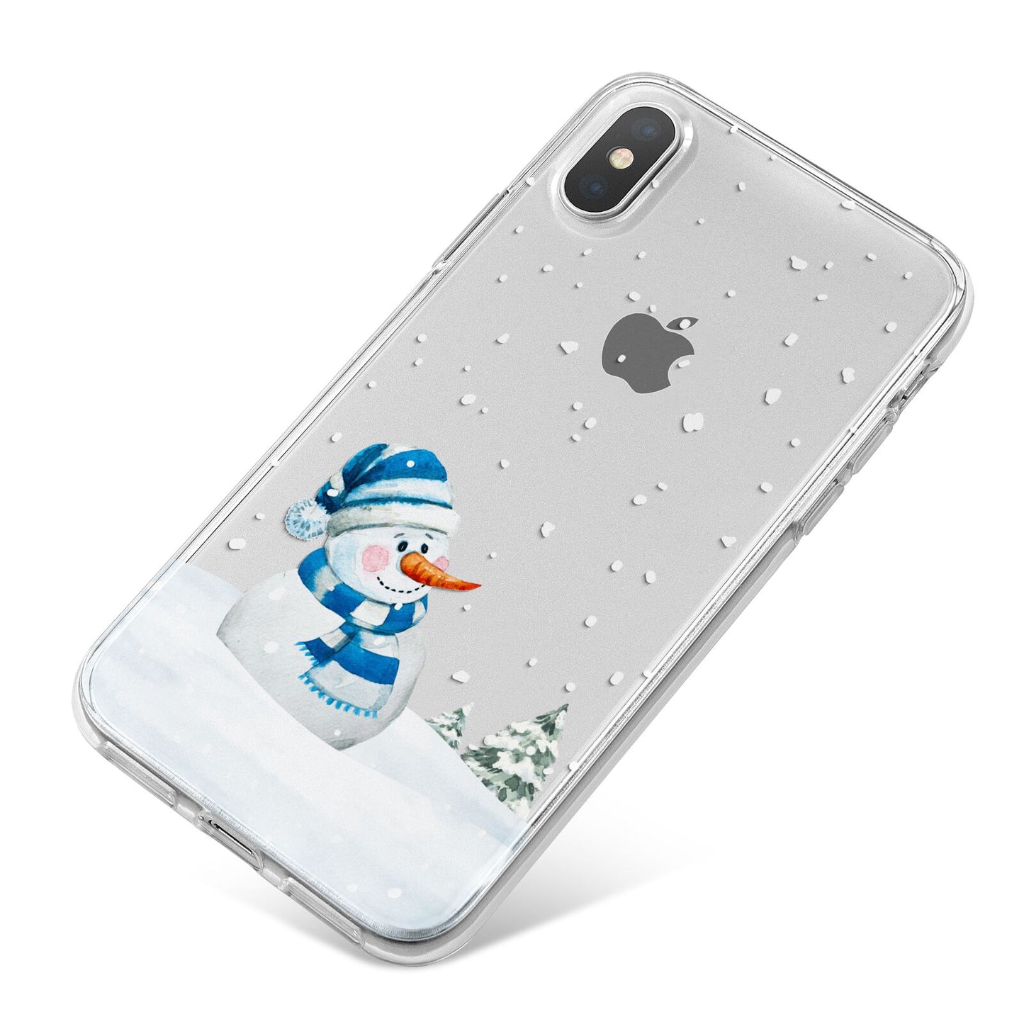 Snowman iPhone X Bumper Case on Silver iPhone