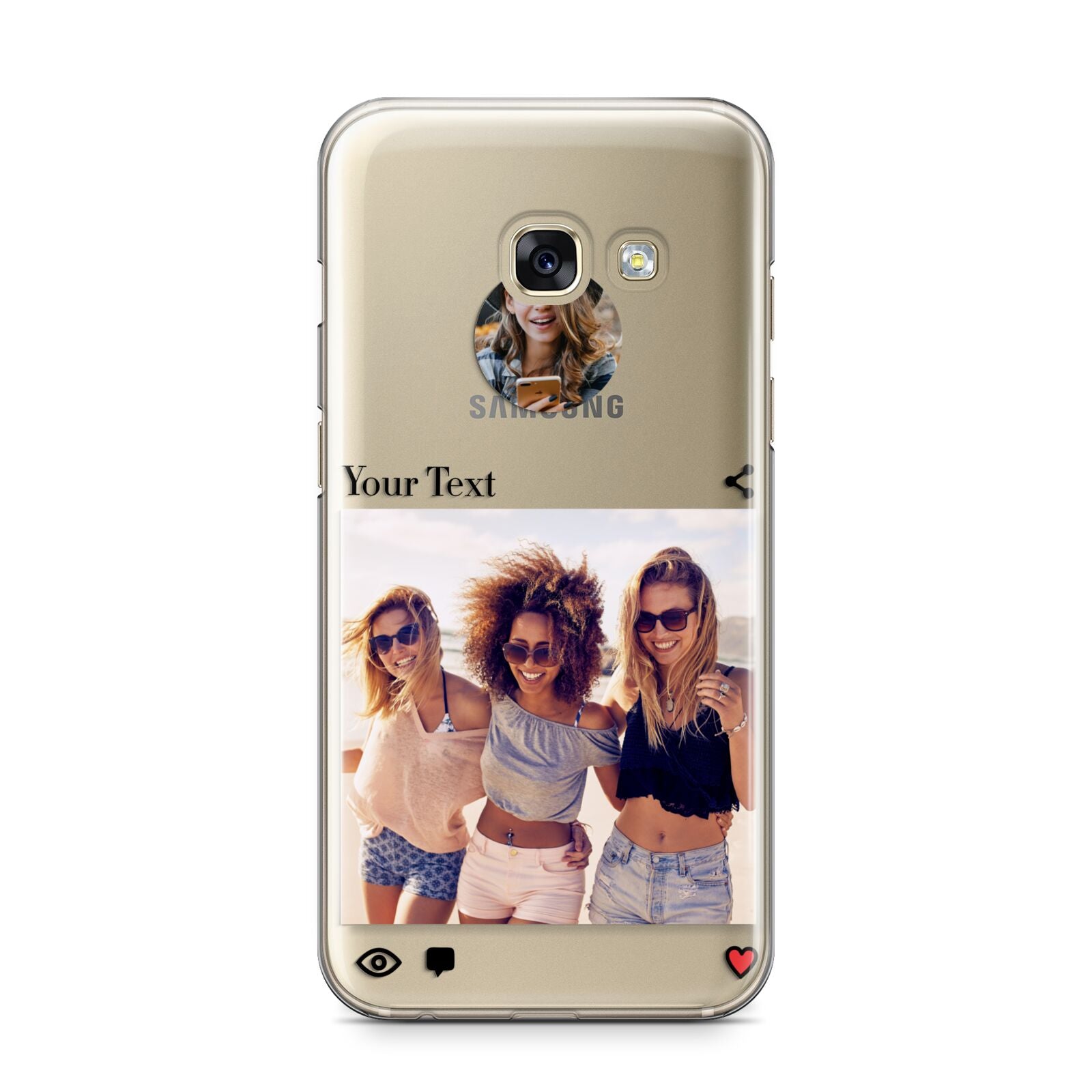 Social Media Photo Samsung Galaxy A3 2017 Case on gold phone