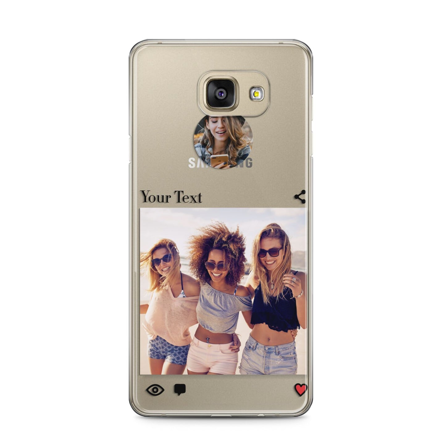 Social Media Photo Samsung Galaxy A5 2016 Case on gold phone