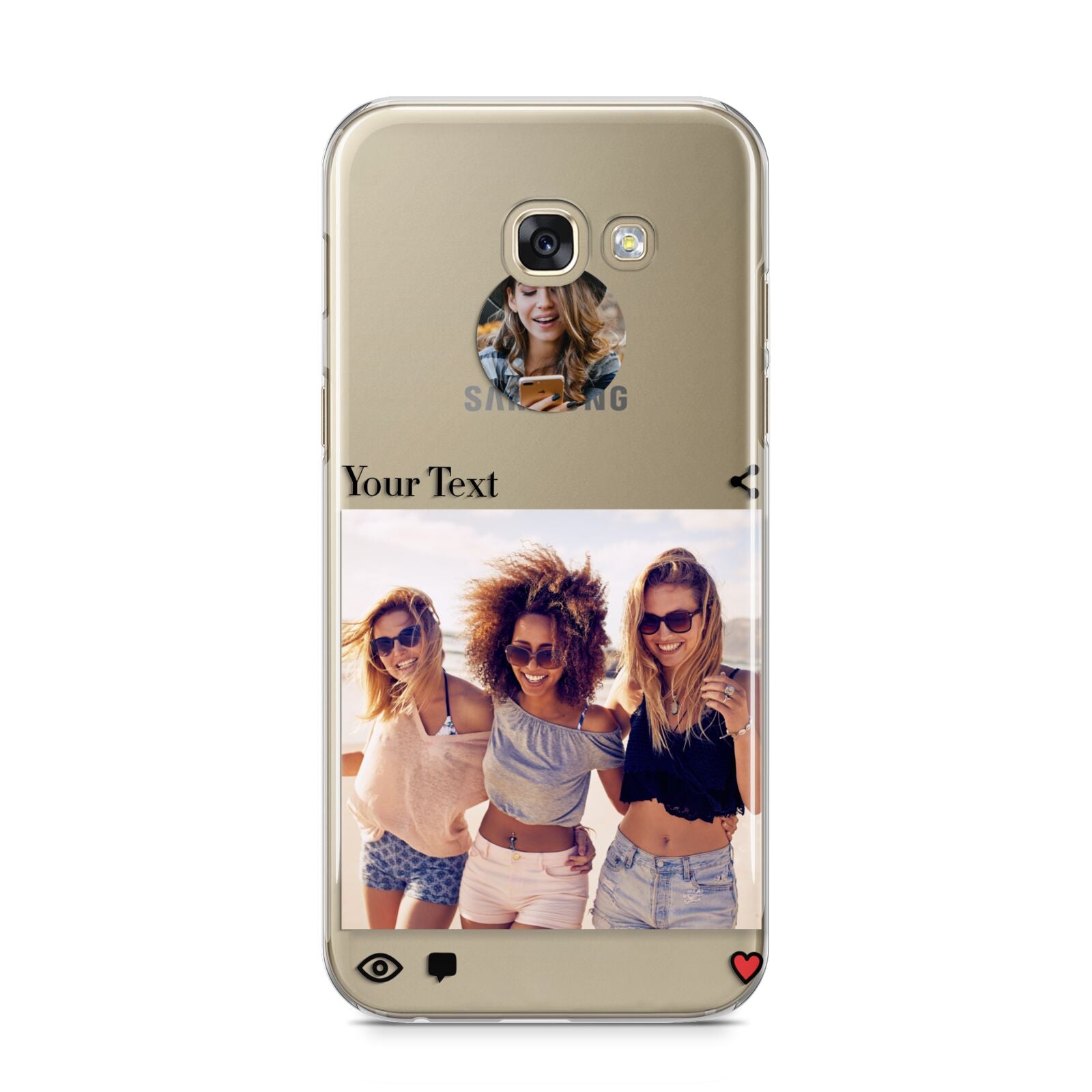 Social Media Photo Samsung Galaxy A5 2017 Case on gold phone