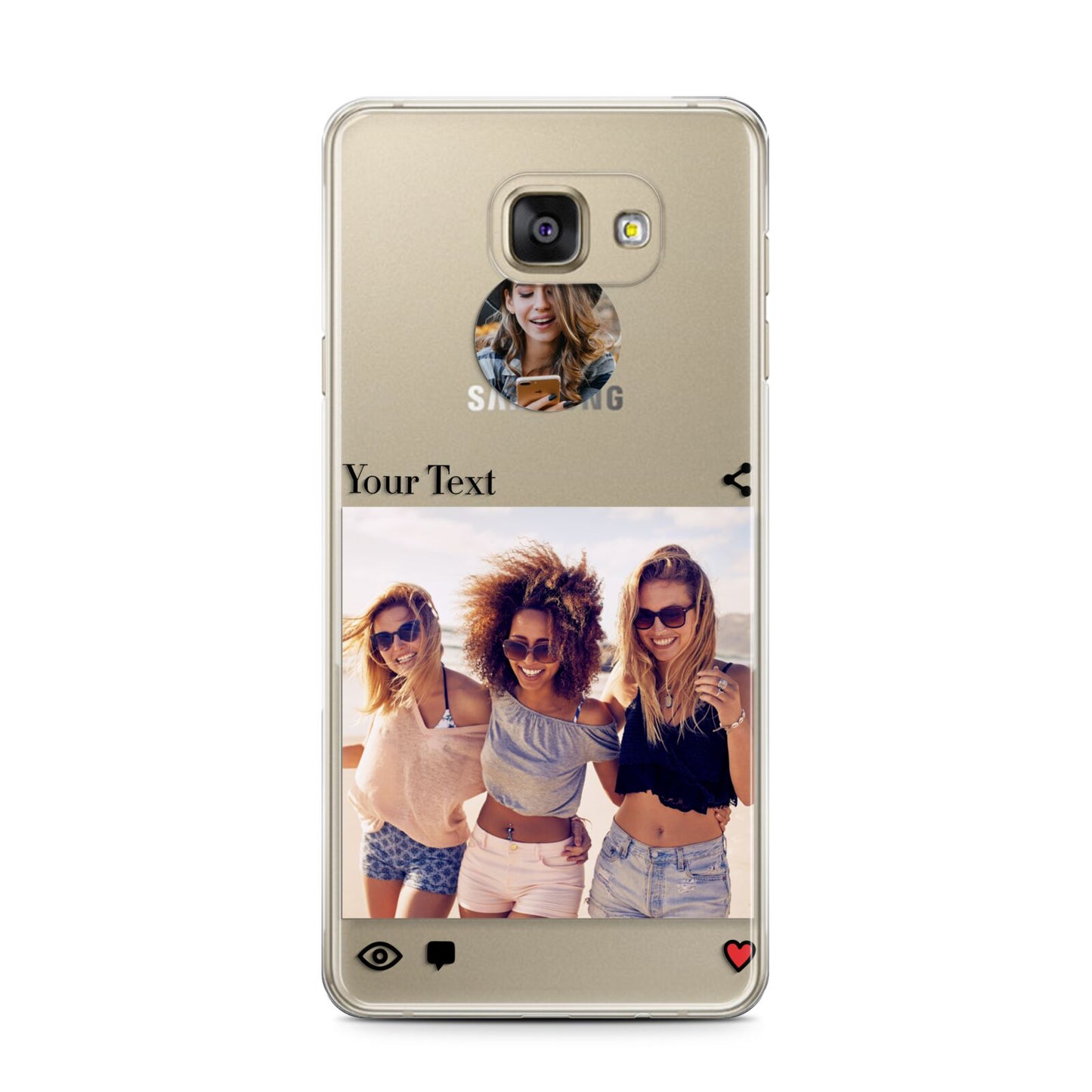 Social Media Photo Samsung Galaxy A7 2016 Case on gold phone