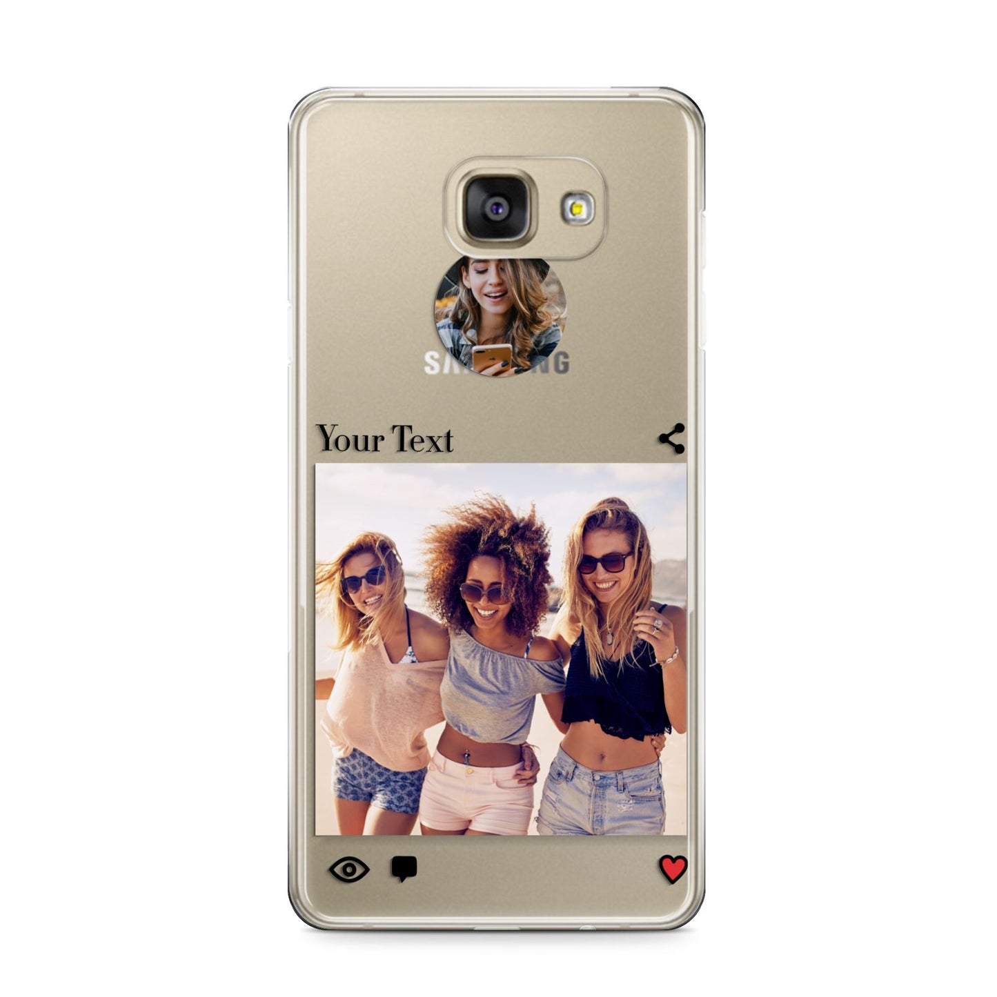 Social Media Photo Samsung Galaxy A9 2016 Case on gold phone