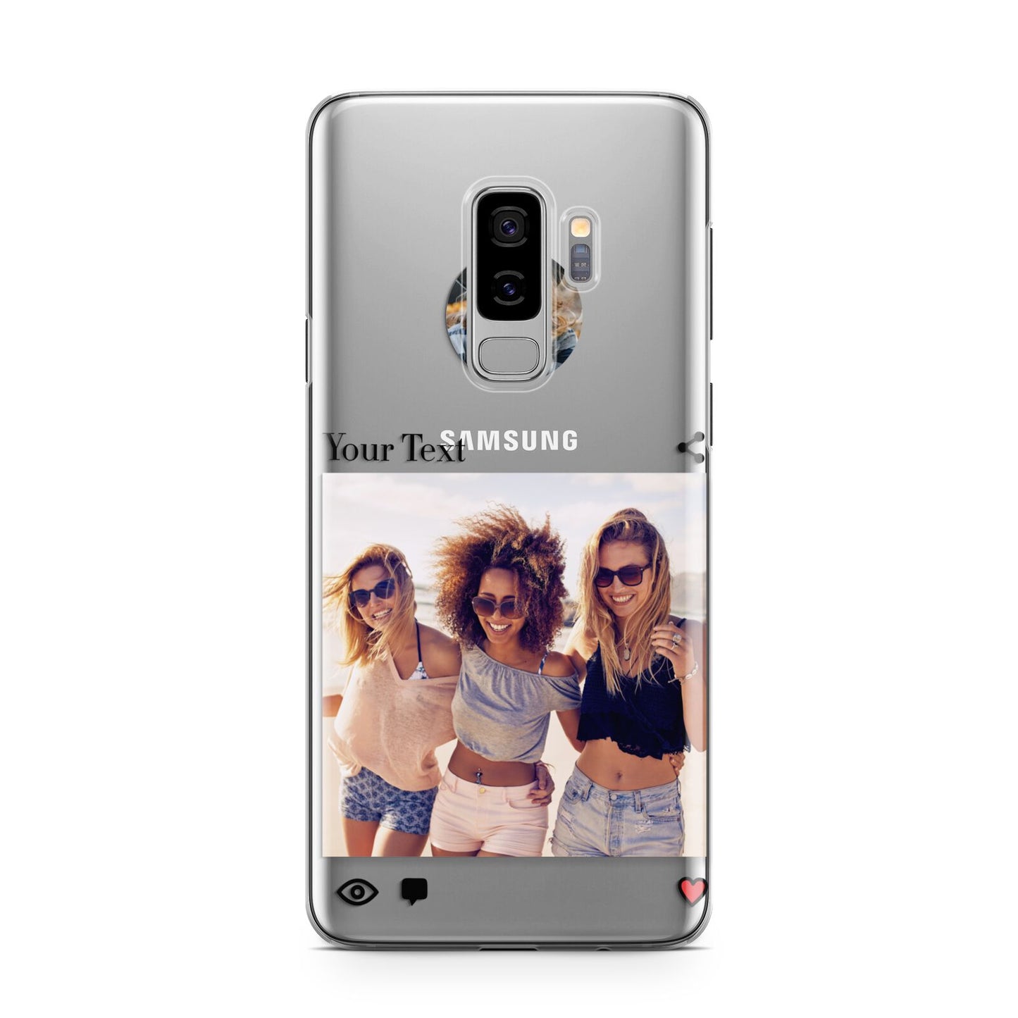 Social Media Photo Samsung Galaxy S9 Plus Case on Silver phone