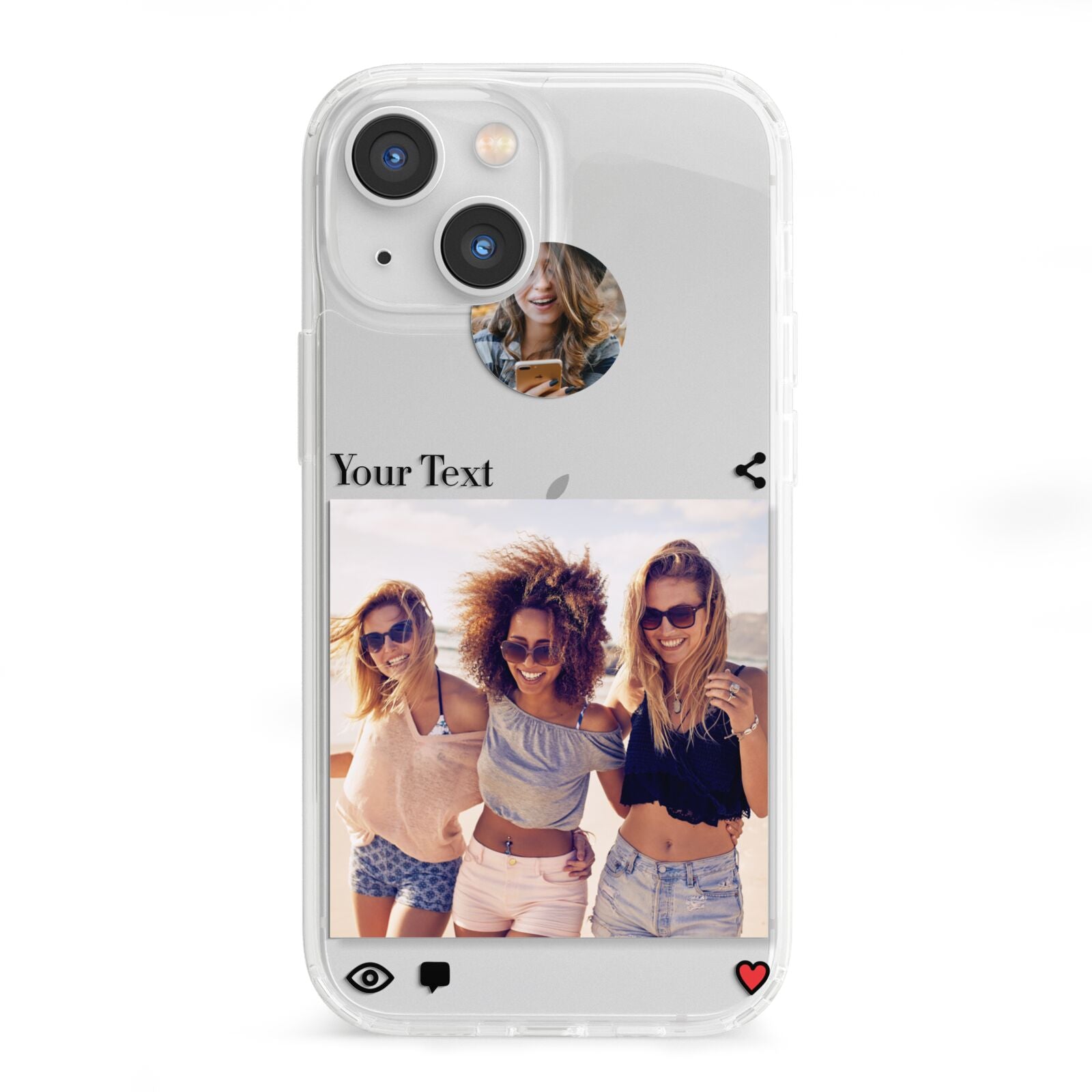 Social Media Photo iPhone 13 Mini Clear Bumper Case