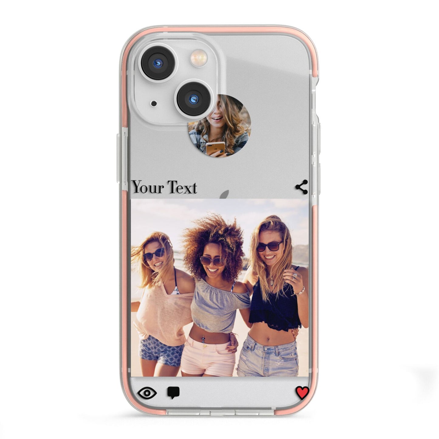 Social Media Photo iPhone 13 Mini TPU Impact Case with Pink Edges