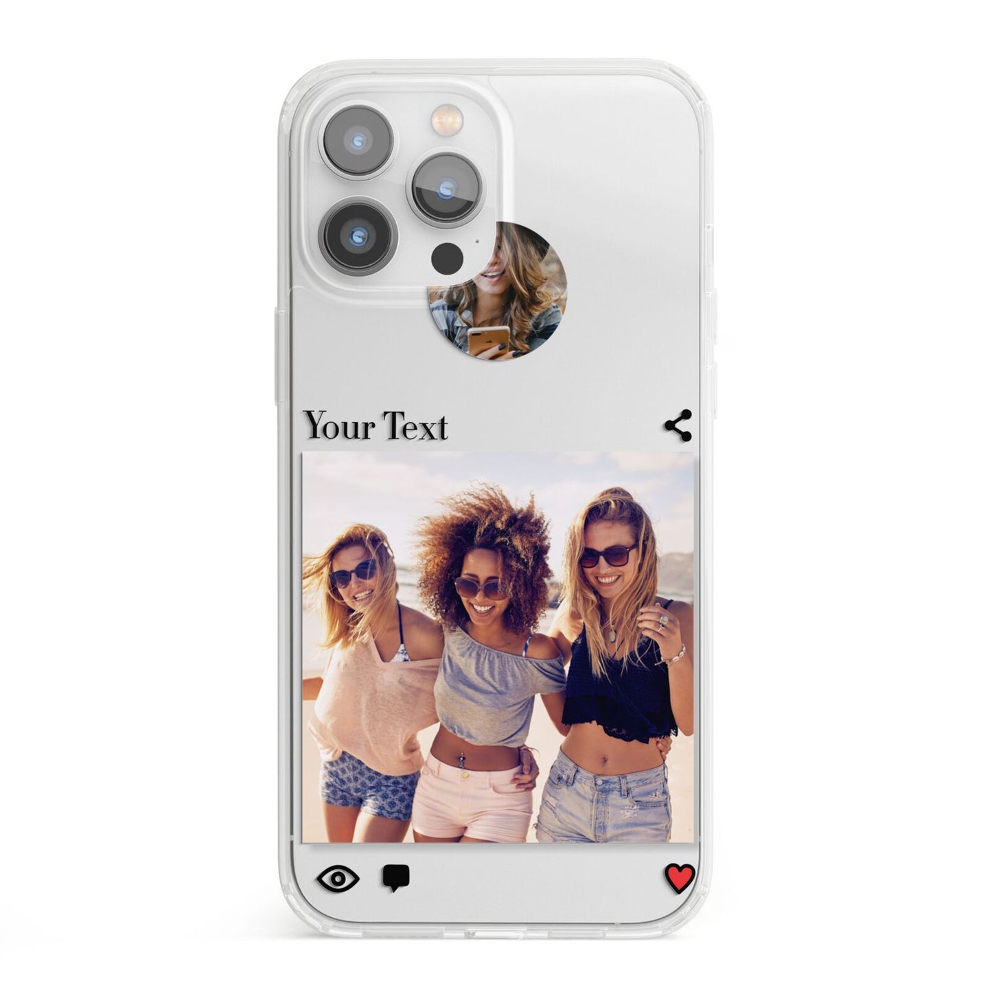 Social Media Photo iPhone 13 Pro Max Clear Bumper Case