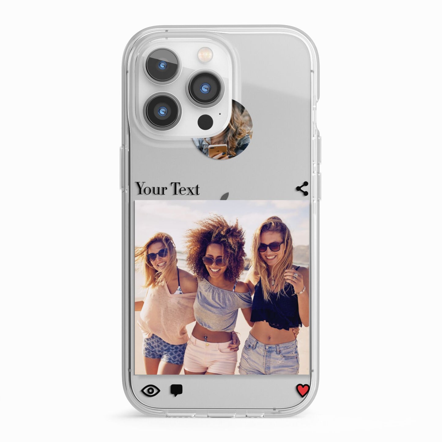 Social Media Photo iPhone 13 Pro TPU Impact Case with White Edges