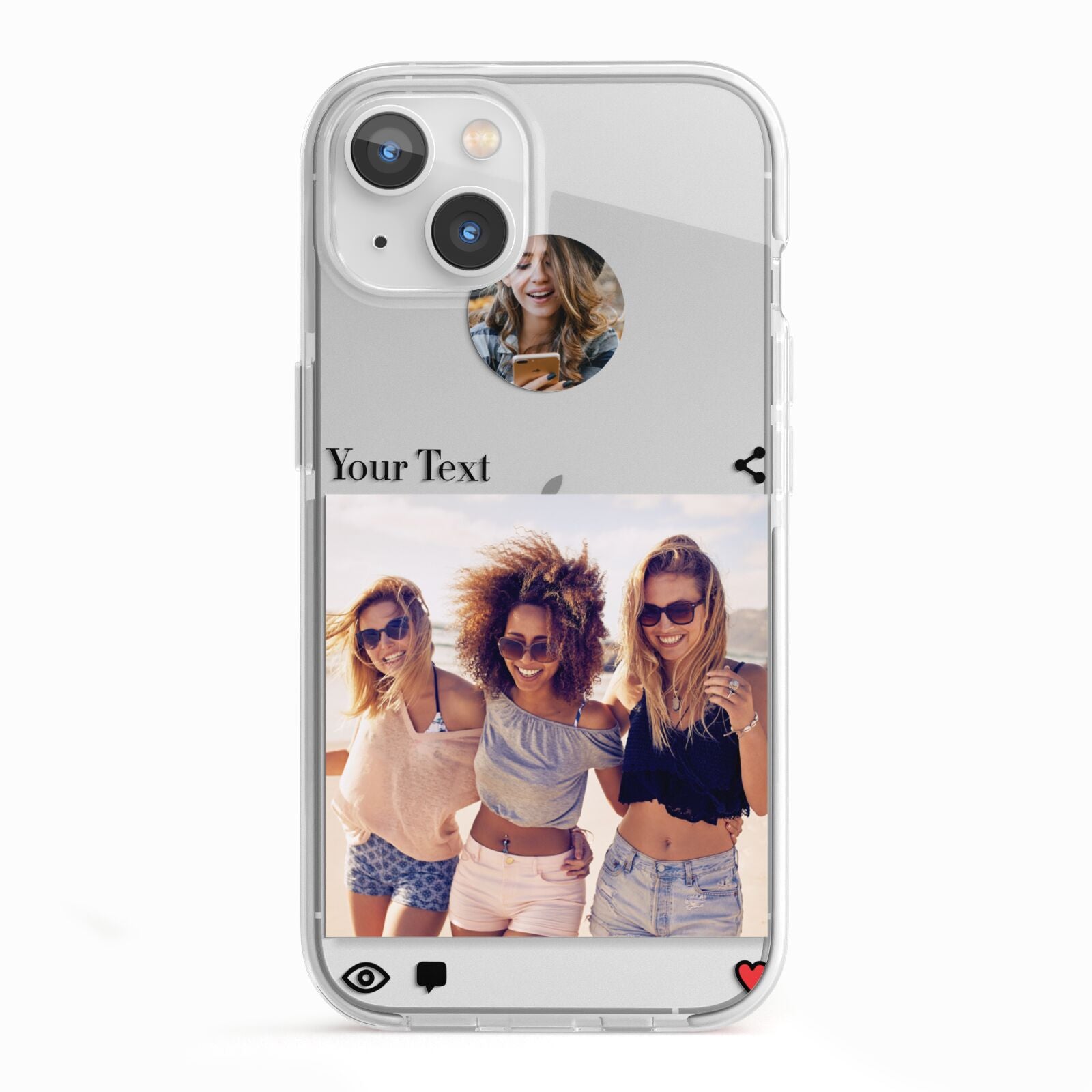 Social Media Photo iPhone 13 TPU Impact Case with White Edges