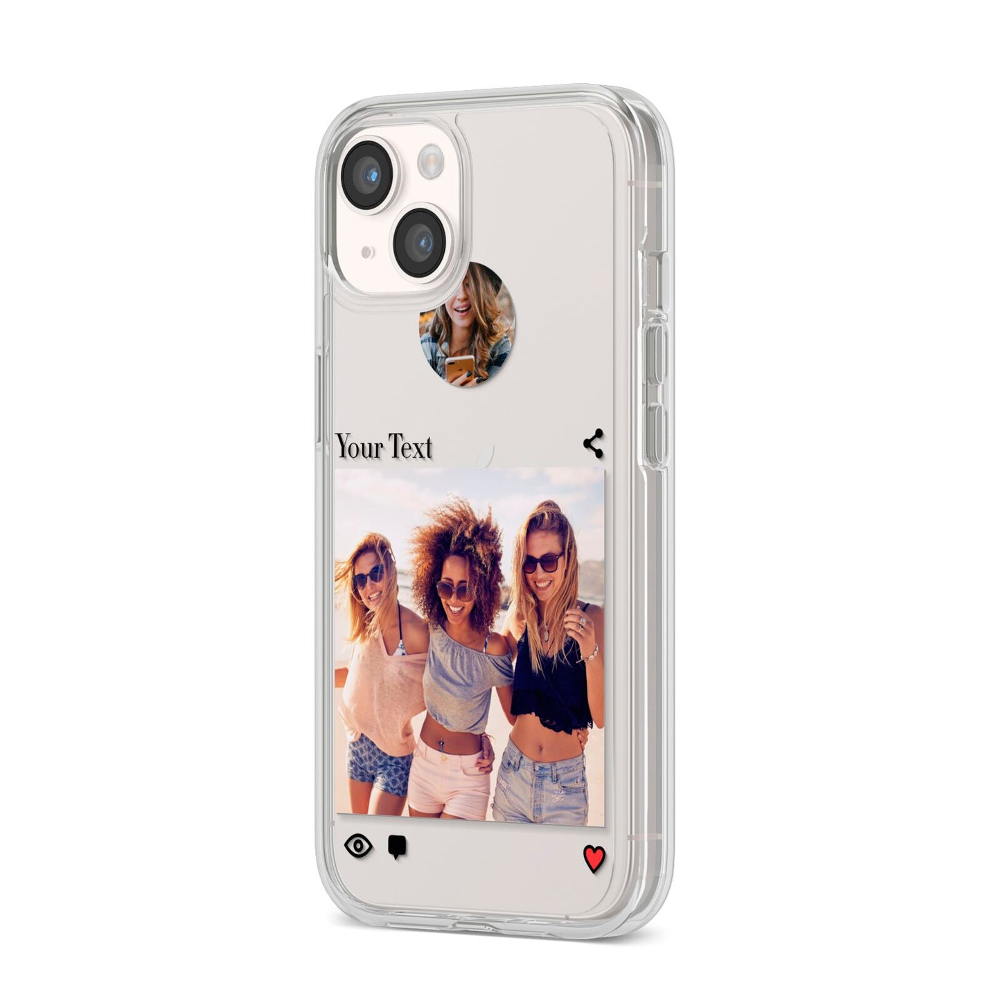 Social Media Photo iPhone 14 Clear Tough Case Starlight Angled Image