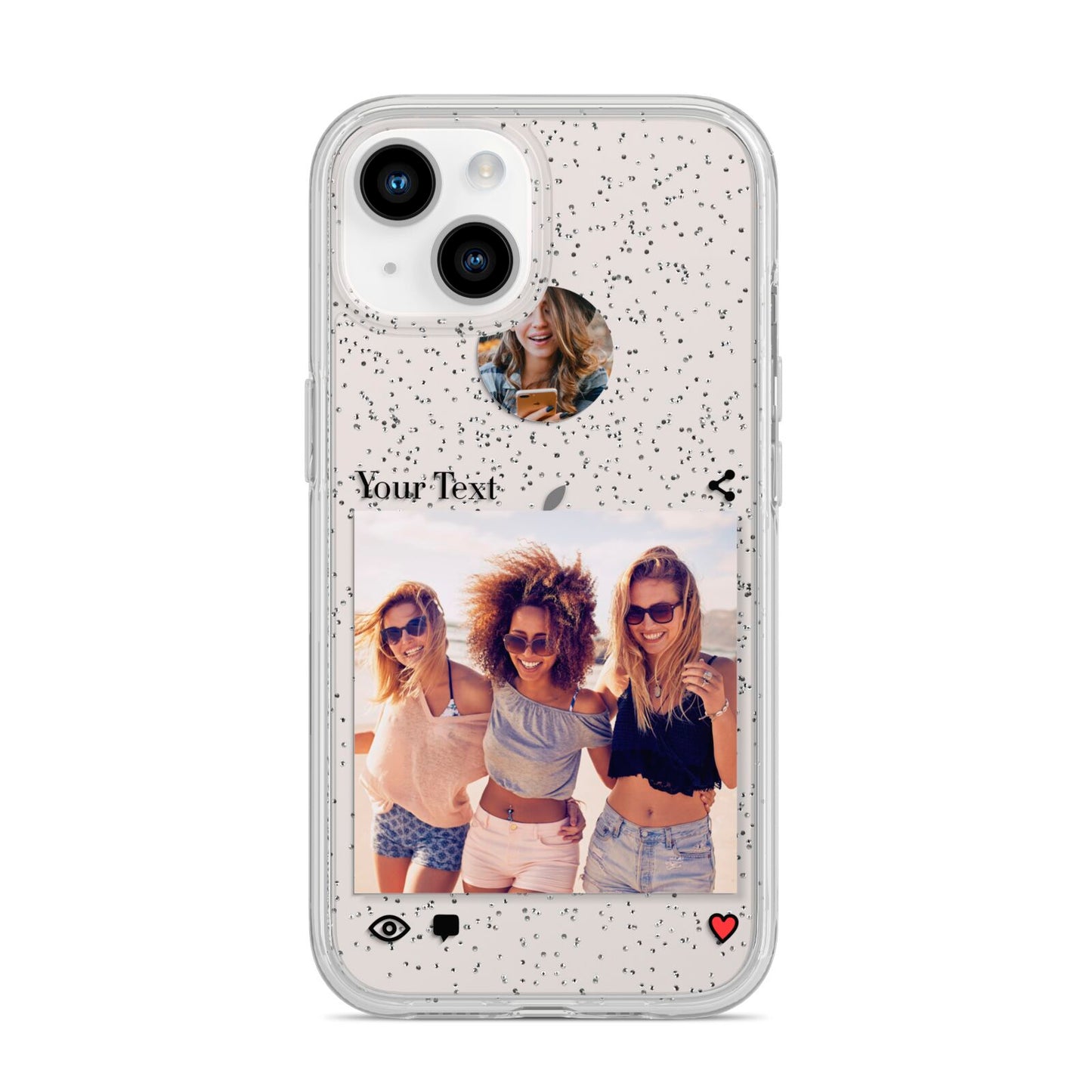 Social Media Photo iPhone 14 Glitter Tough Case Starlight