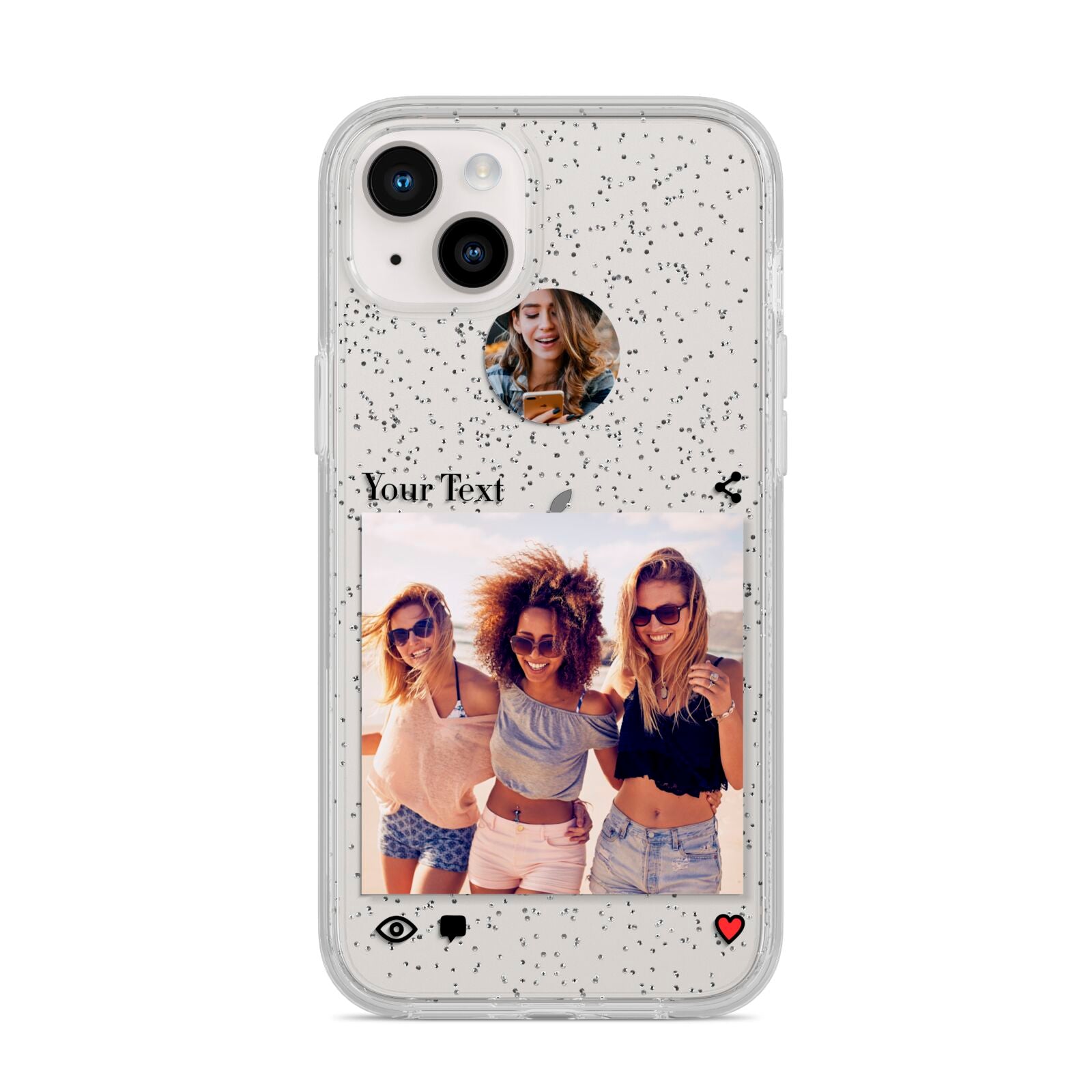 Social Media Photo iPhone 14 Plus Glitter Tough Case Starlight