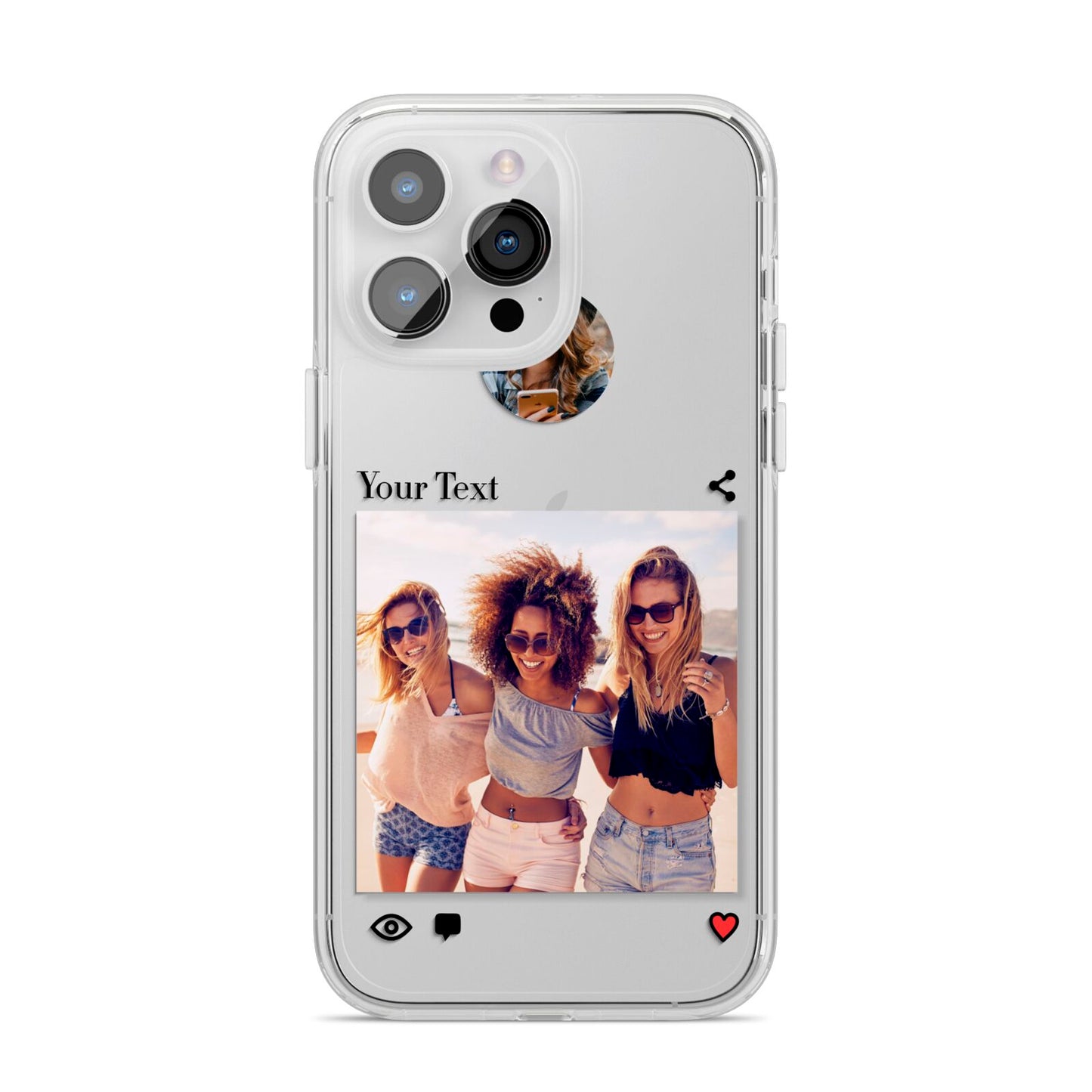 Social Media Photo iPhone 14 Pro Max Clear Tough Case Silver