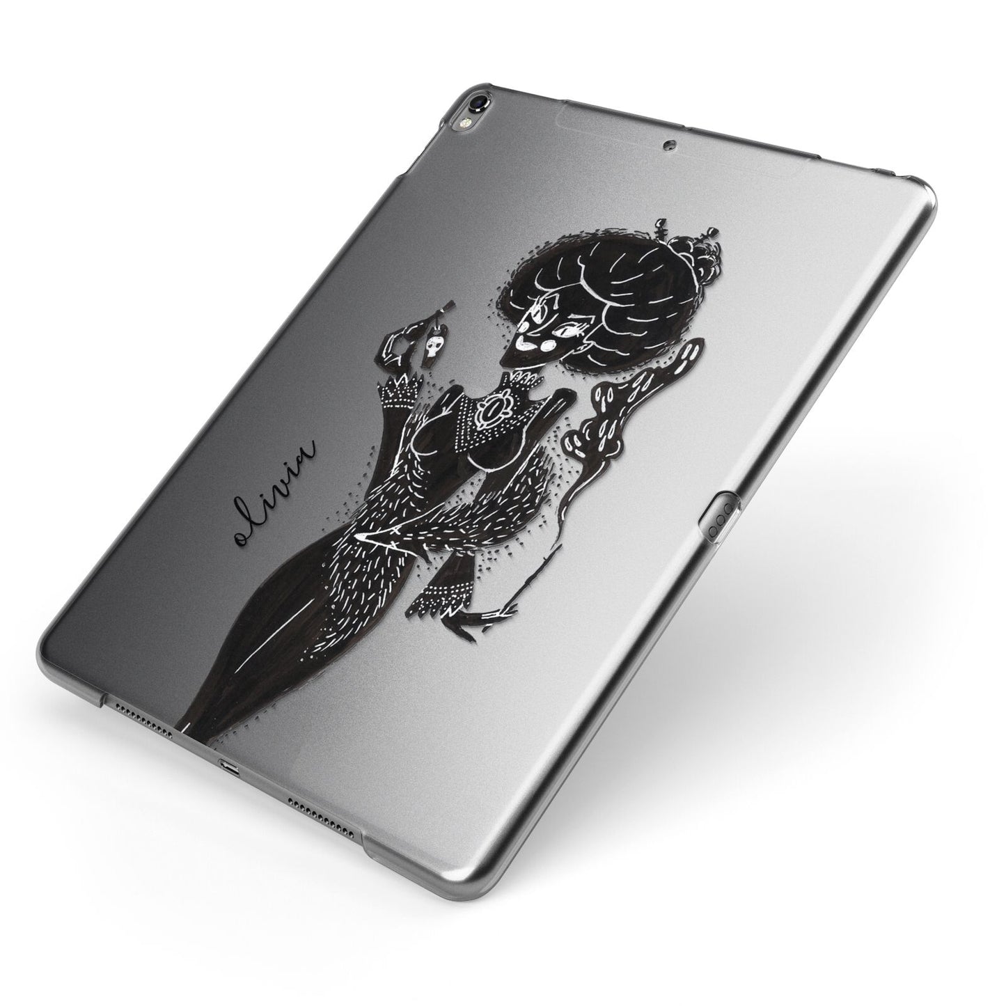 Sophisticated Witch Personalised Apple iPad Case on Grey iPad Side View