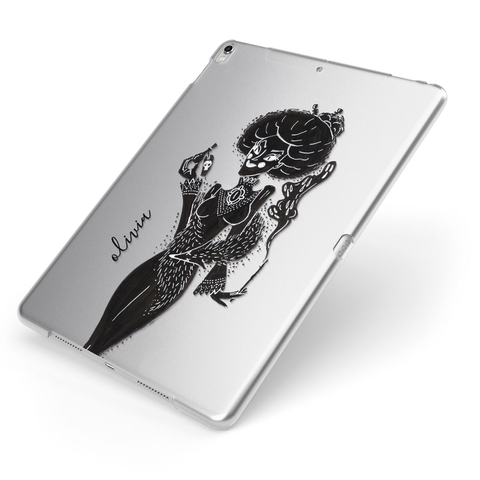 Sophisticated Witch Personalised Apple iPad Case on Silver iPad Side View