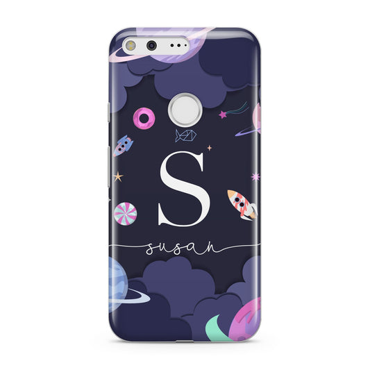 Space Personalised Initial Name Google Pixel Case