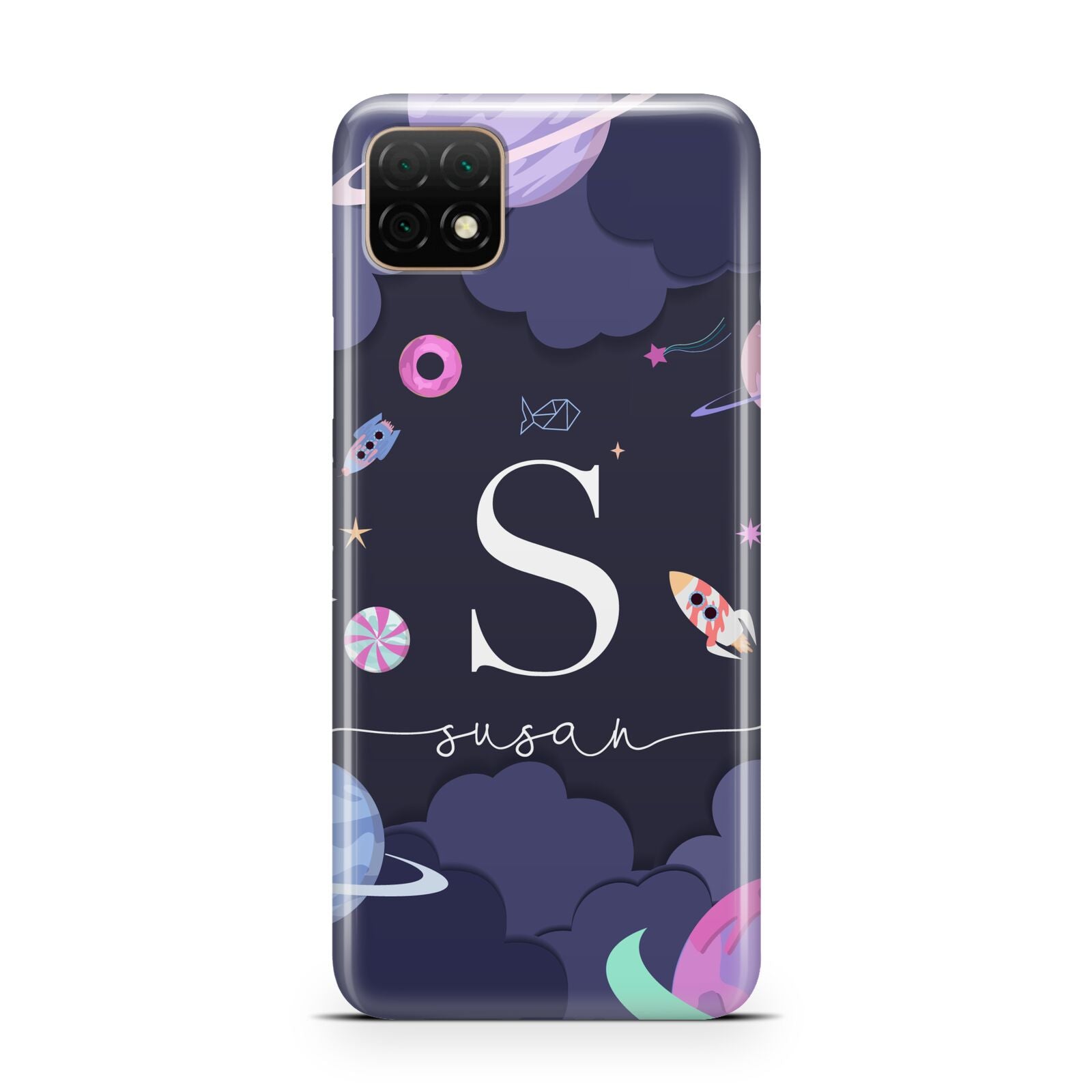 Space Personalised Initial Name Huawei Enjoy 20 Phone Case