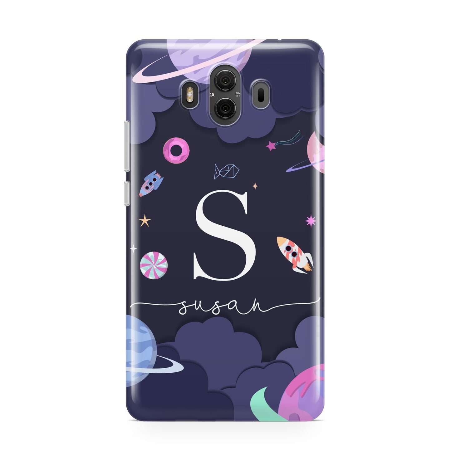 Space Personalised Initial Name Huawei Mate 10 Protective Phone Case