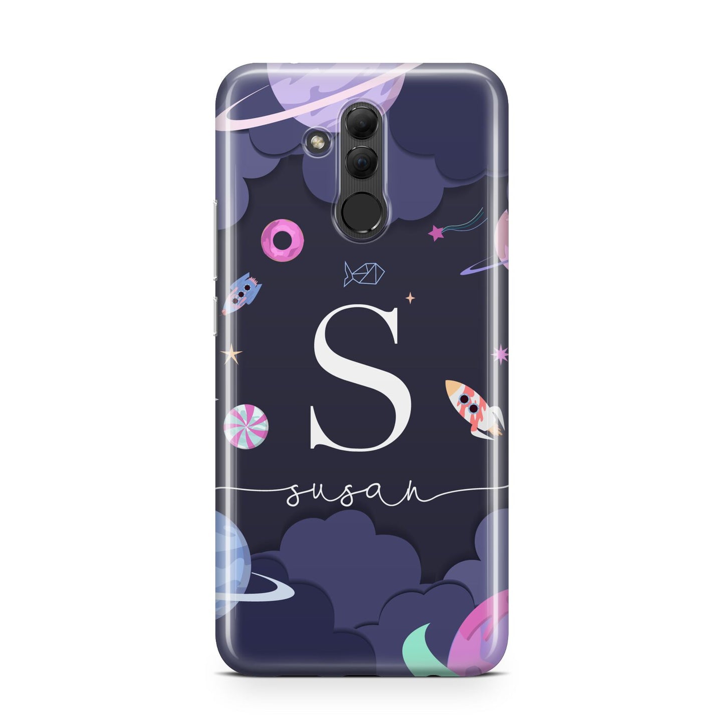 Space Personalised Initial Name Huawei Mate 20 Lite