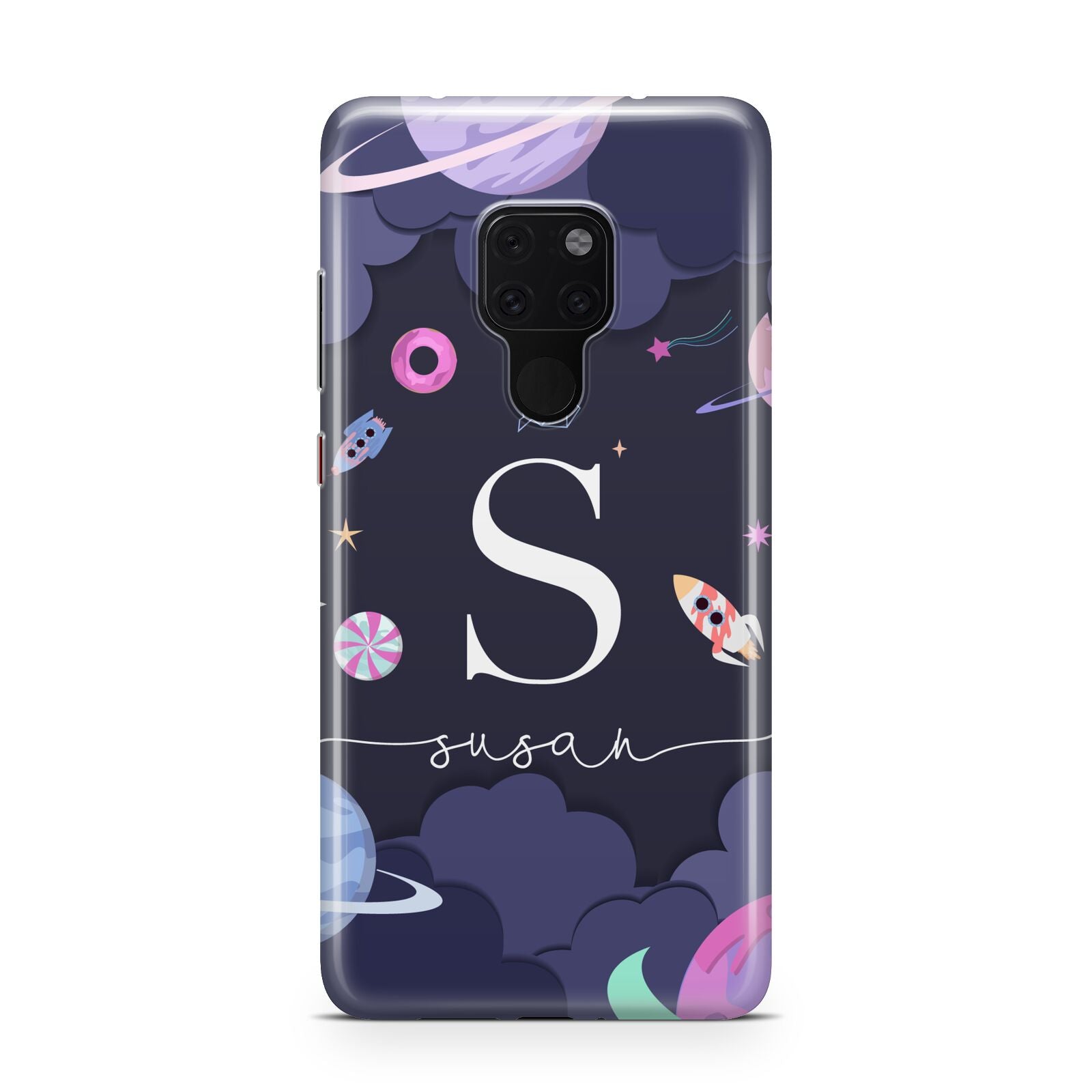 Space Personalised Initial Name Huawei Mate 20 Phone Case