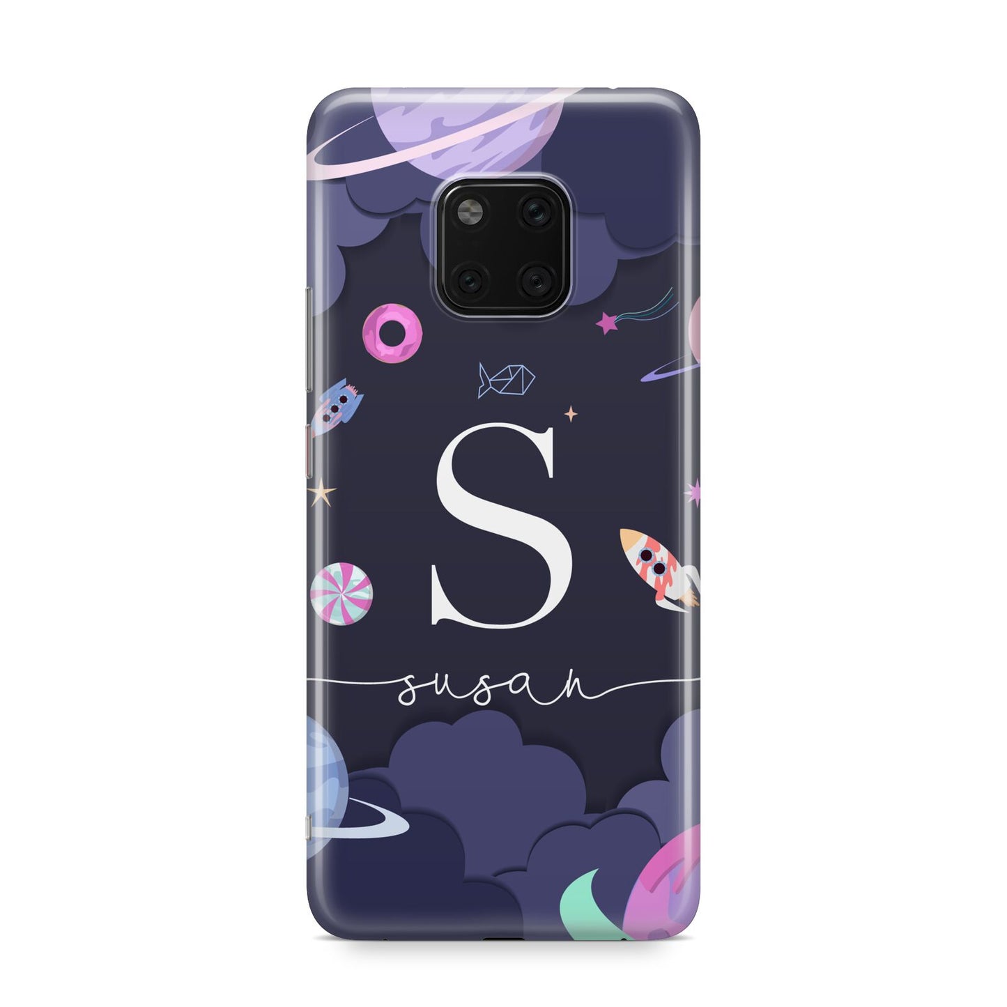 Space Personalised Initial Name Huawei Mate 20 Pro Phone Case