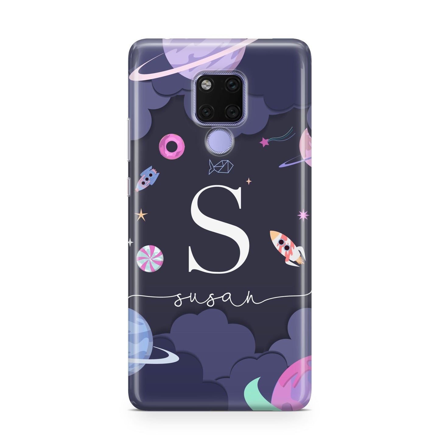 Space Personalised Initial Name Huawei Mate 20X Phone Case