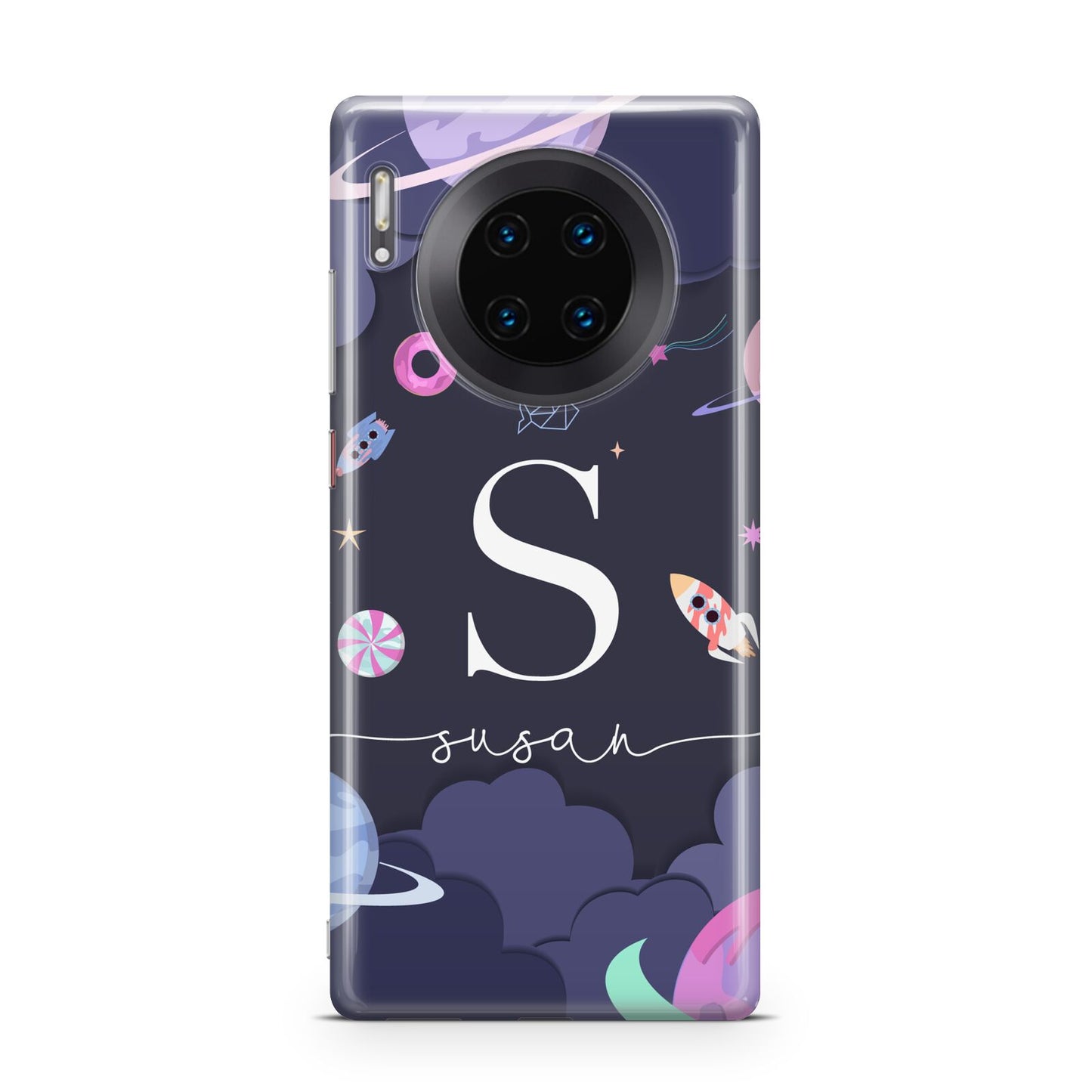 Space Personalised Initial Name Huawei Mate 30 Pro Phone Case