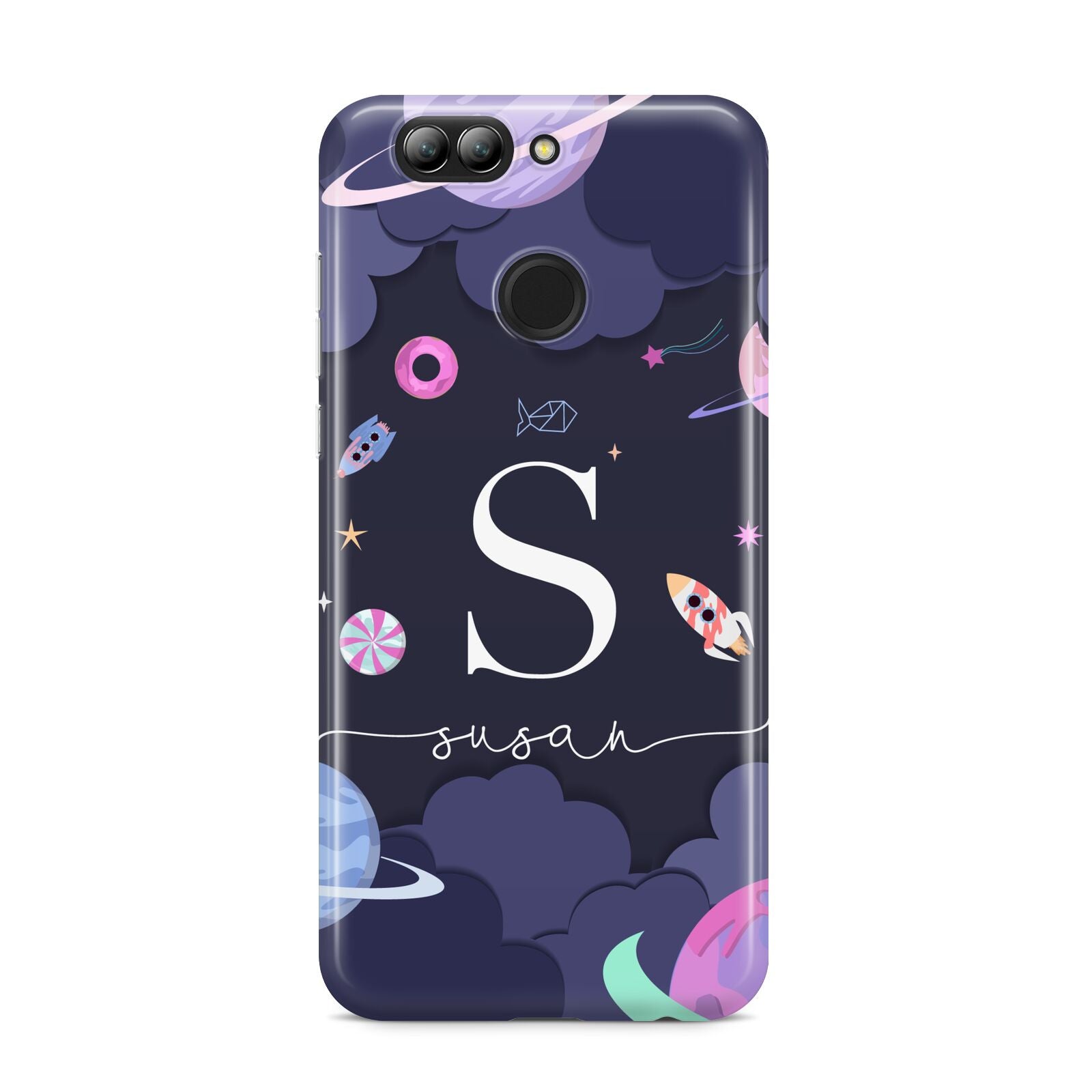 Space Personalised Initial Name Huawei Nova 2s Phone Case