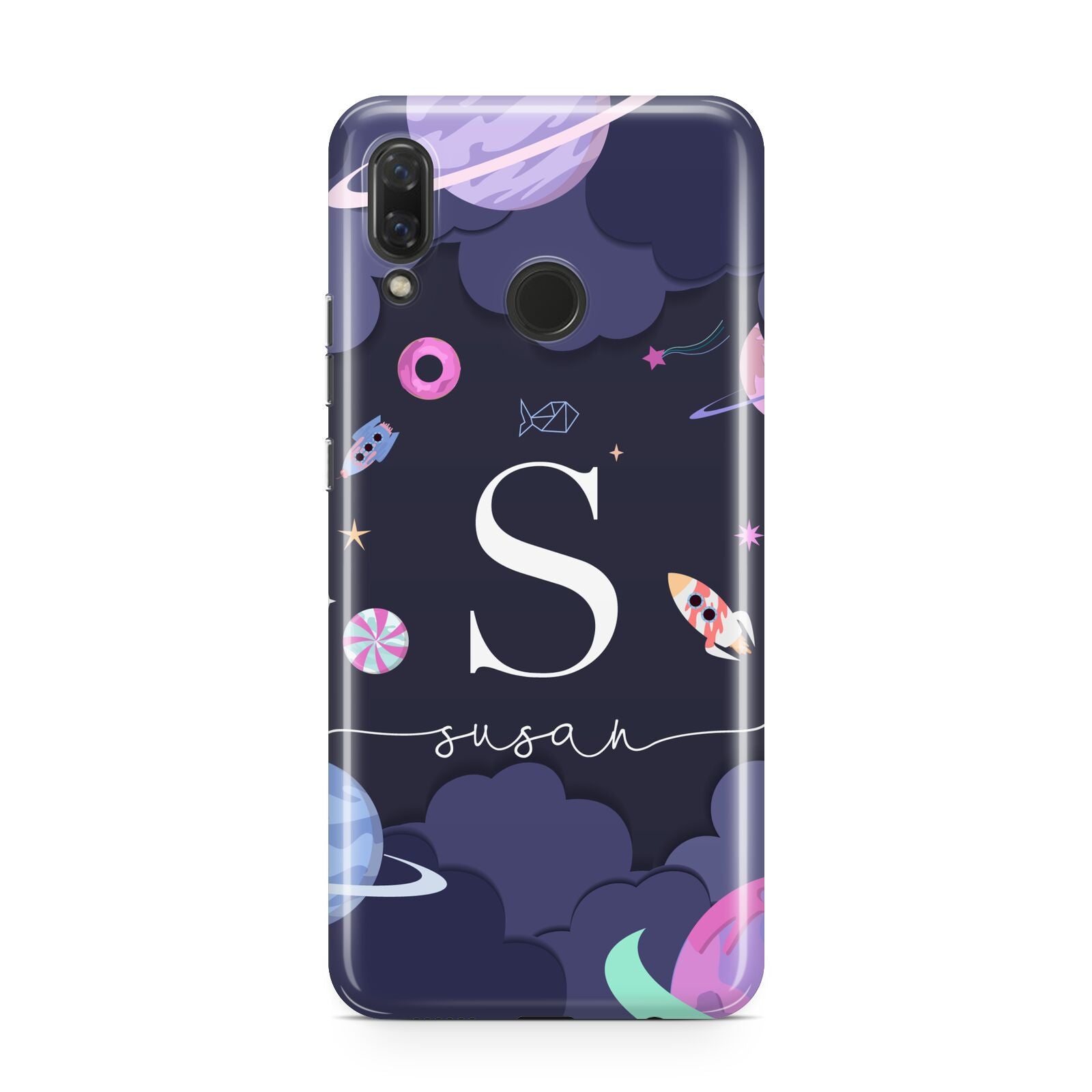 Space Personalised Initial Name Huawei Nova 3 Phone Case