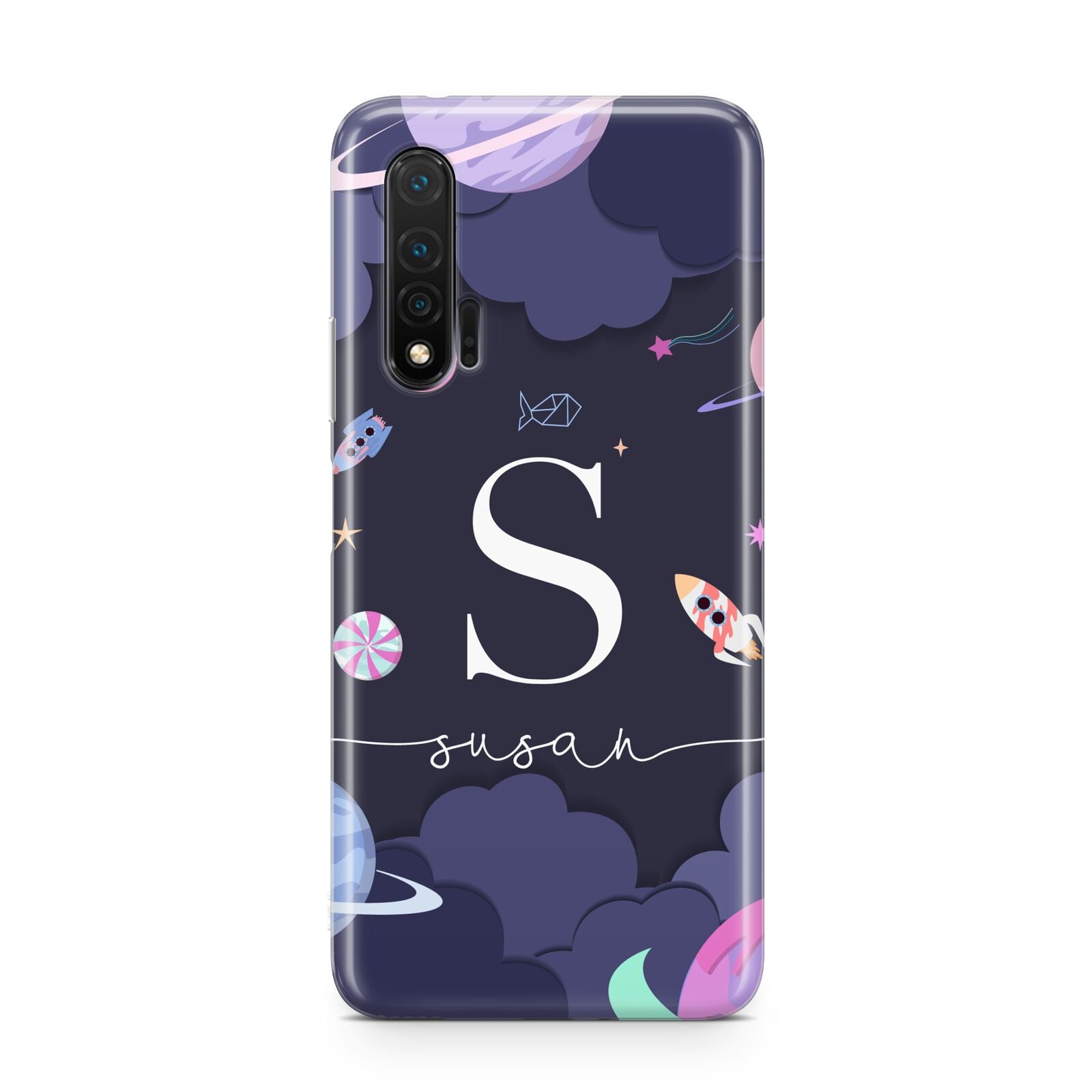 Space Personalised Initial Name Huawei Nova 6 Phone Case