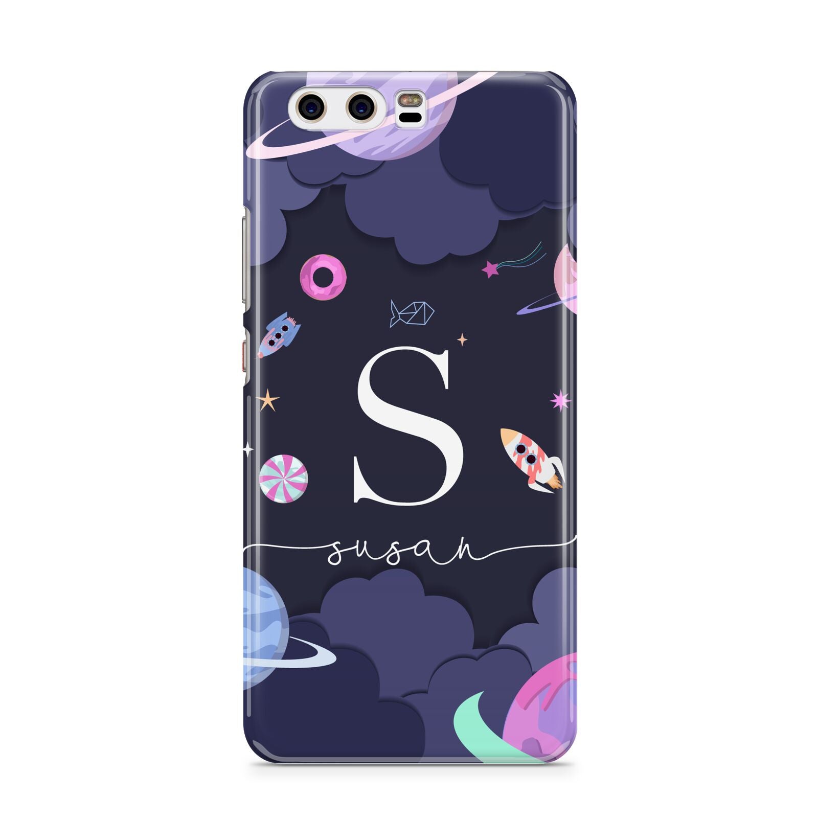 Space Personalised Initial Name Huawei P10 Phone Case