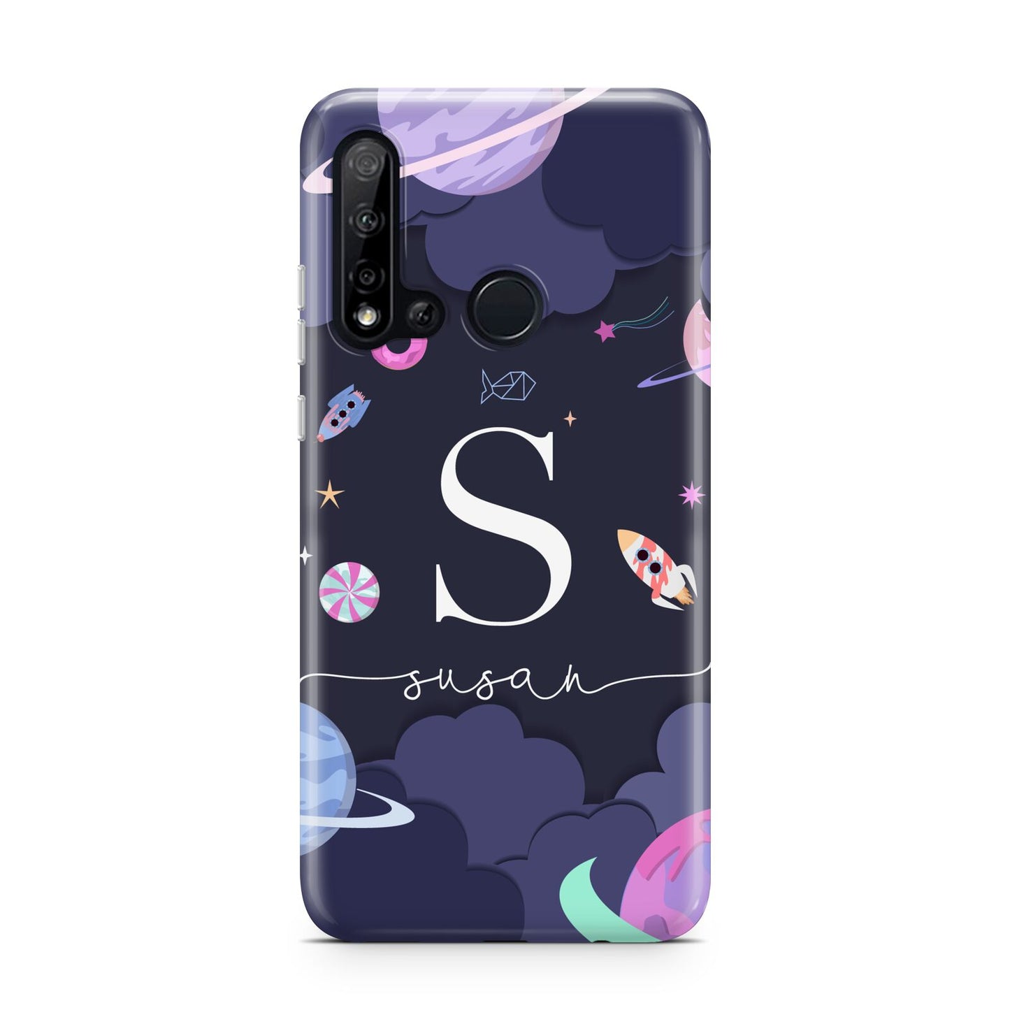 Space Personalised Initial Name Huawei P20 Lite 5G Phone Case