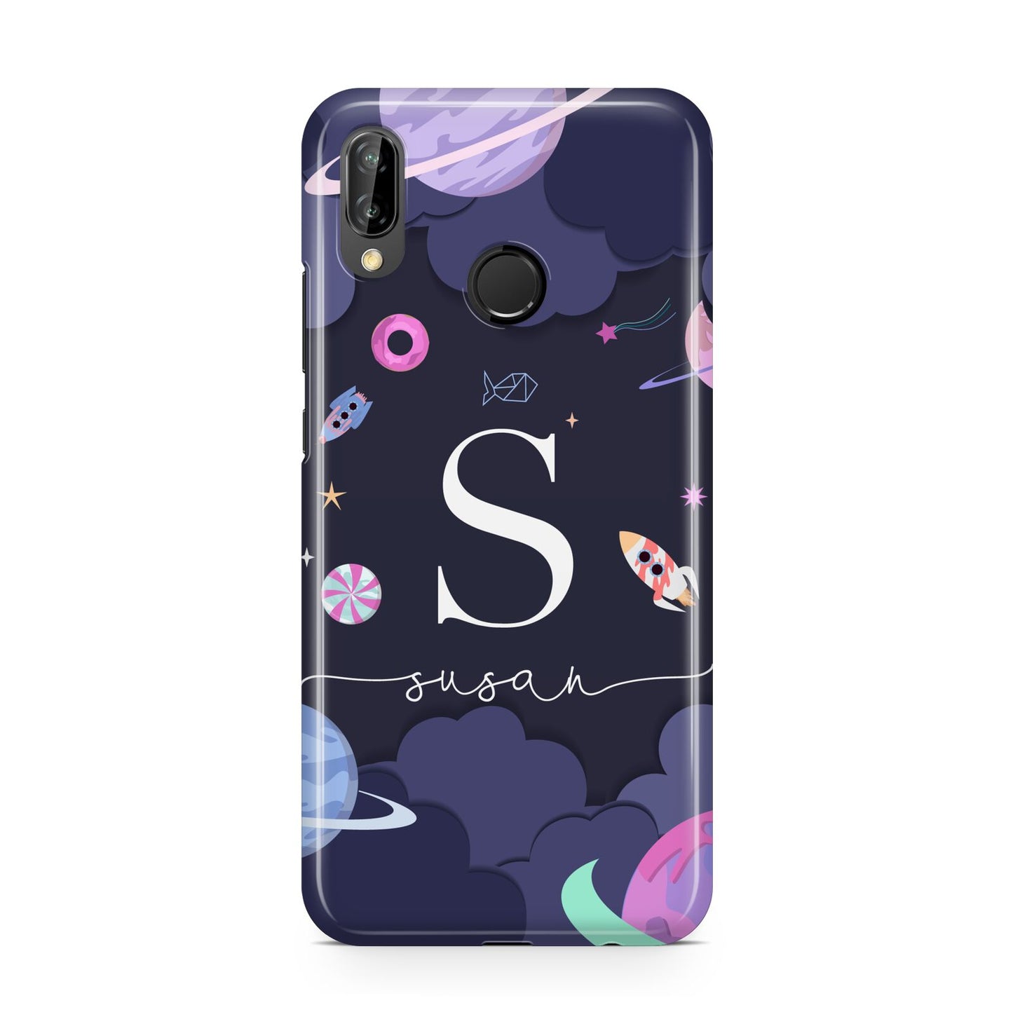 Space Personalised Initial Name Huawei P20 Lite Phone Case