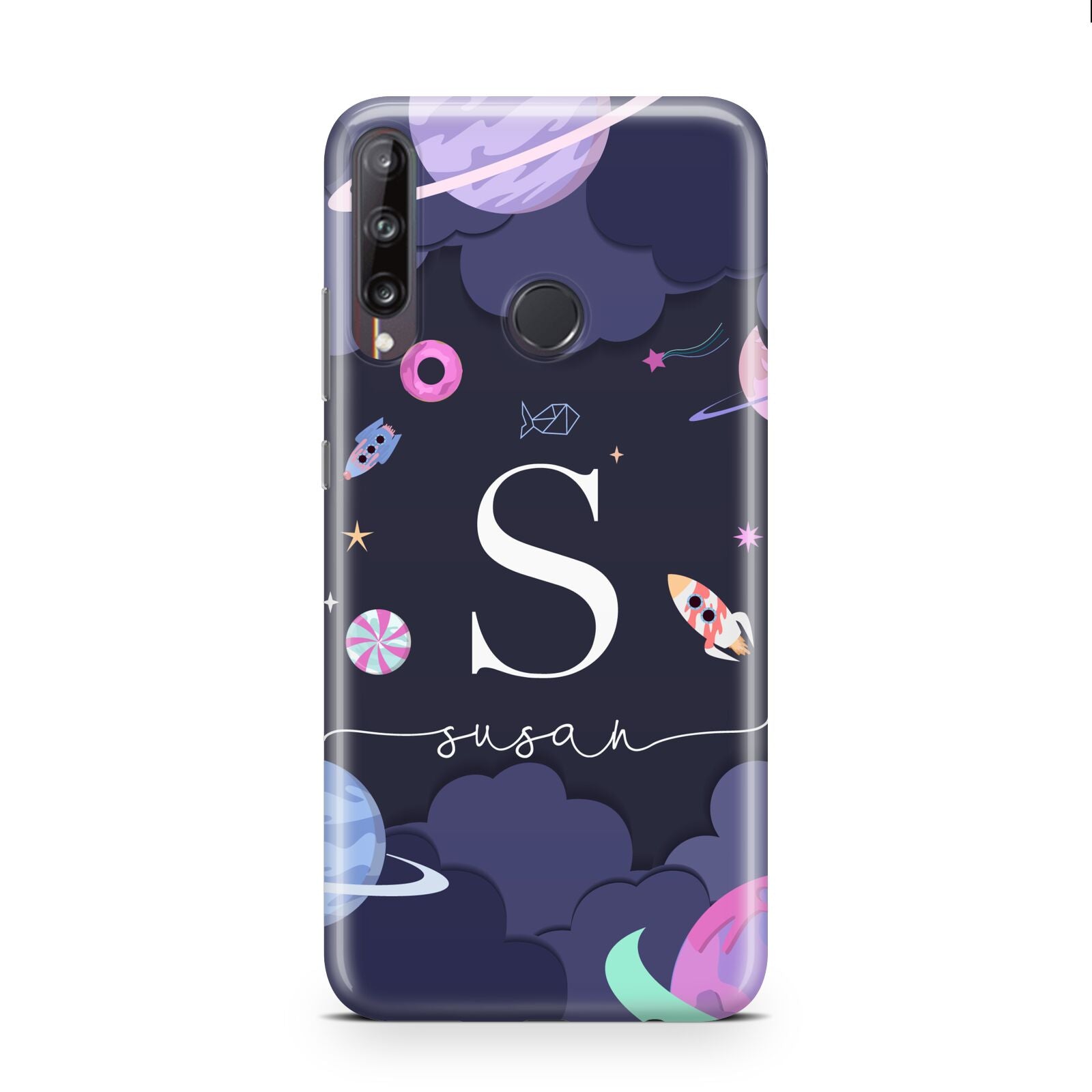 Space Personalised Initial Name Huawei P40 Lite E Phone Case