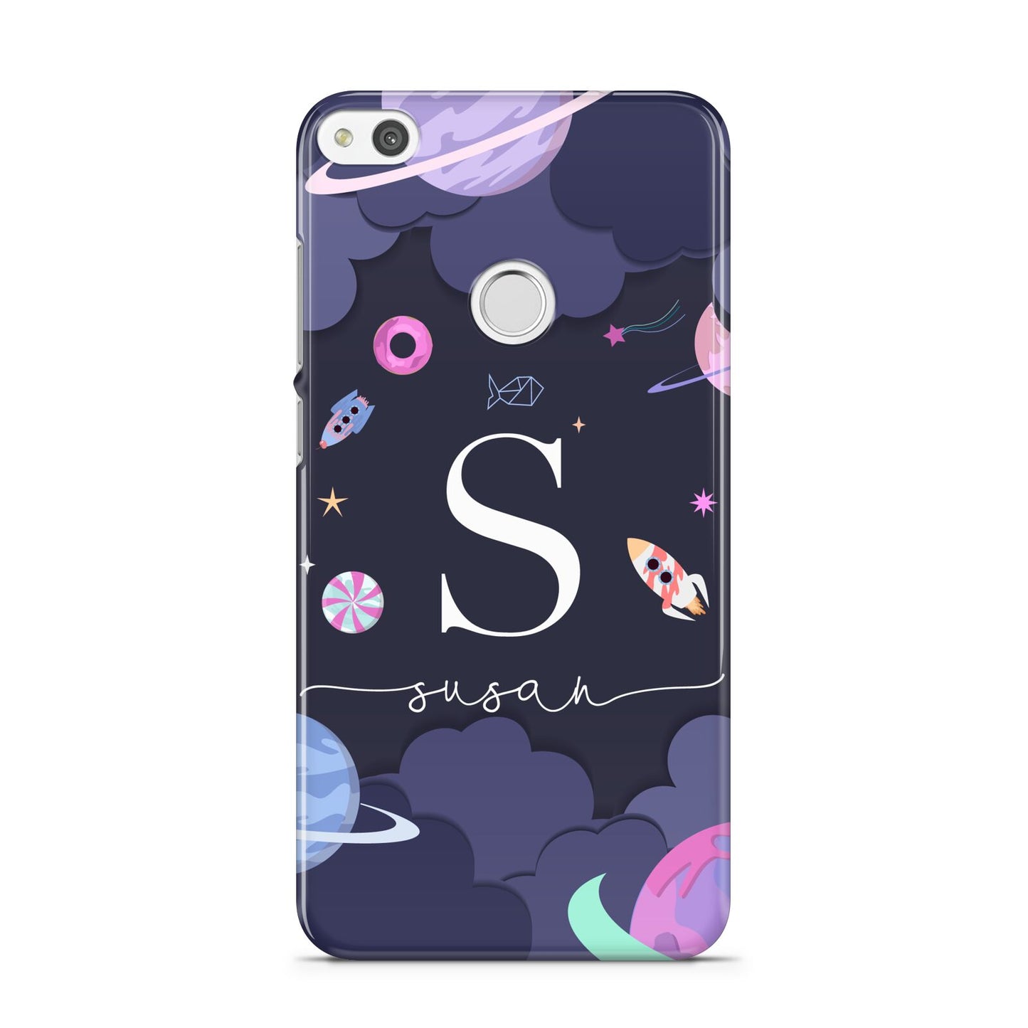 Space Personalised Initial Name Huawei P8 Lite Case