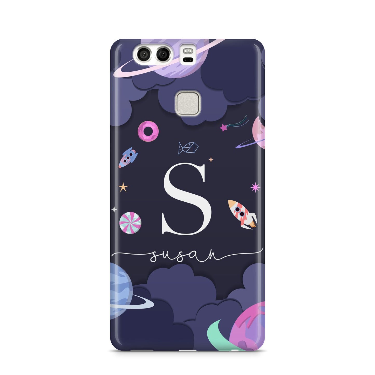 Space Personalised Initial Name Huawei P9 Case