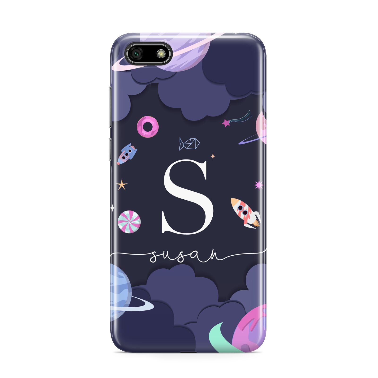 Space Personalised Initial Name Huawei Y5 Prime 2018 Phone Case