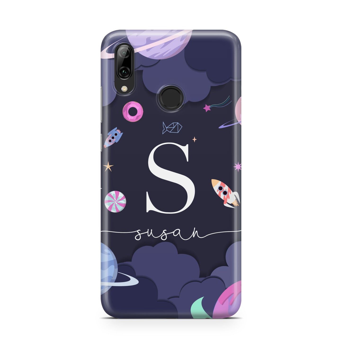 Space Personalised Initial Name Huawei Y7 2019