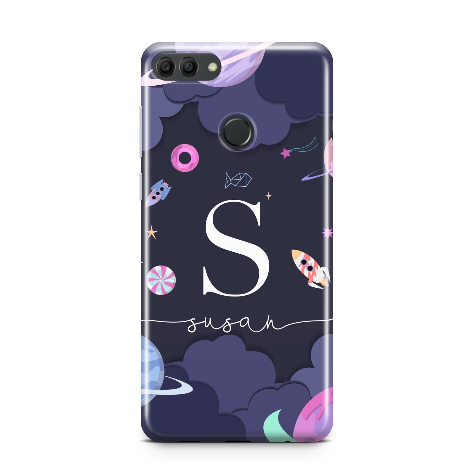 Space Personalised Initial Name Huawei Y9 2018