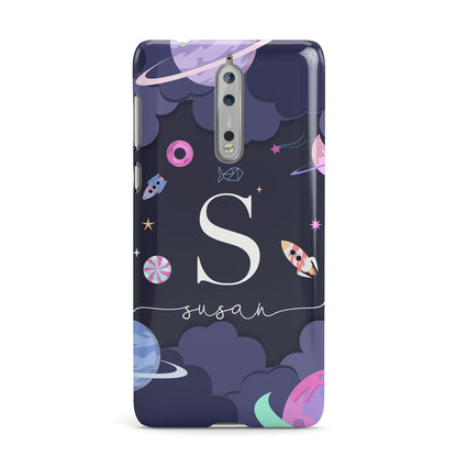 Space Personalised Initial Name Nokia Case