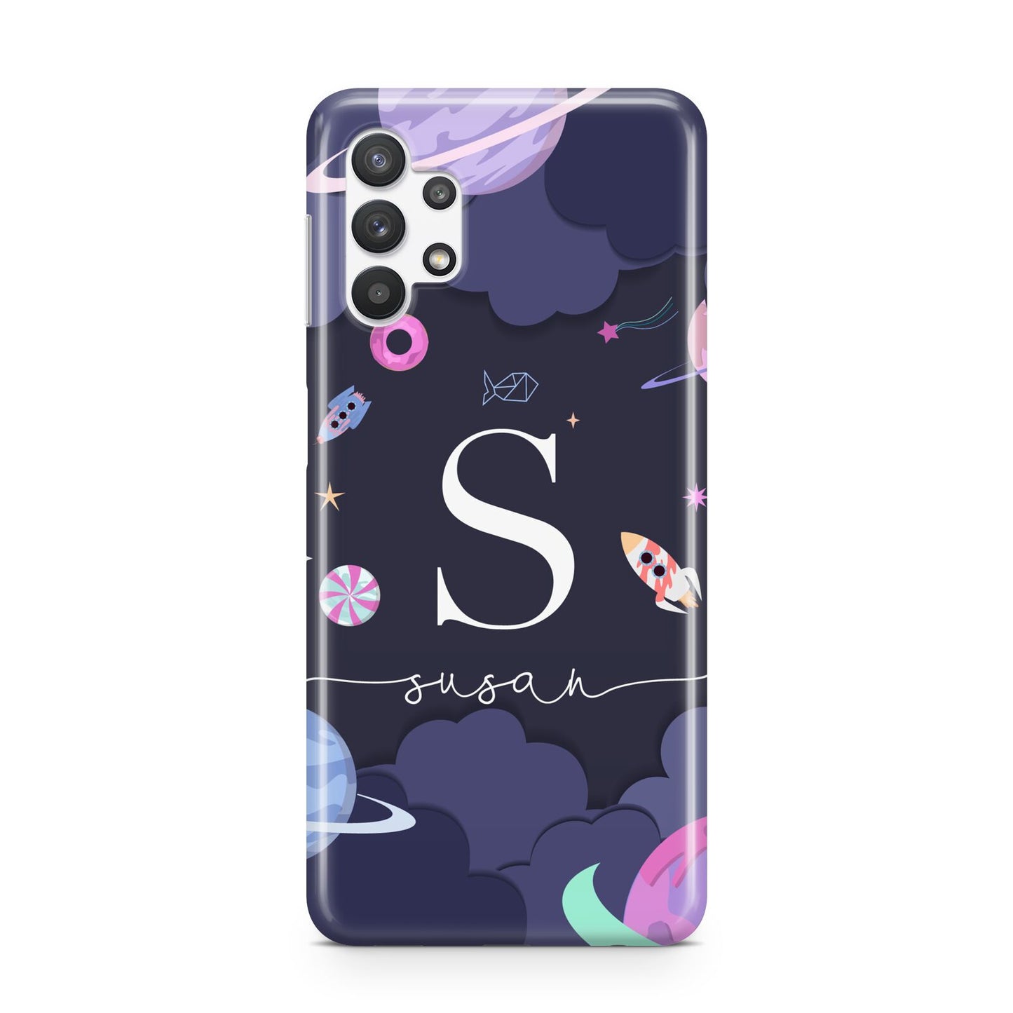 Space Personalised Initial Name Samsung A32 5G Case