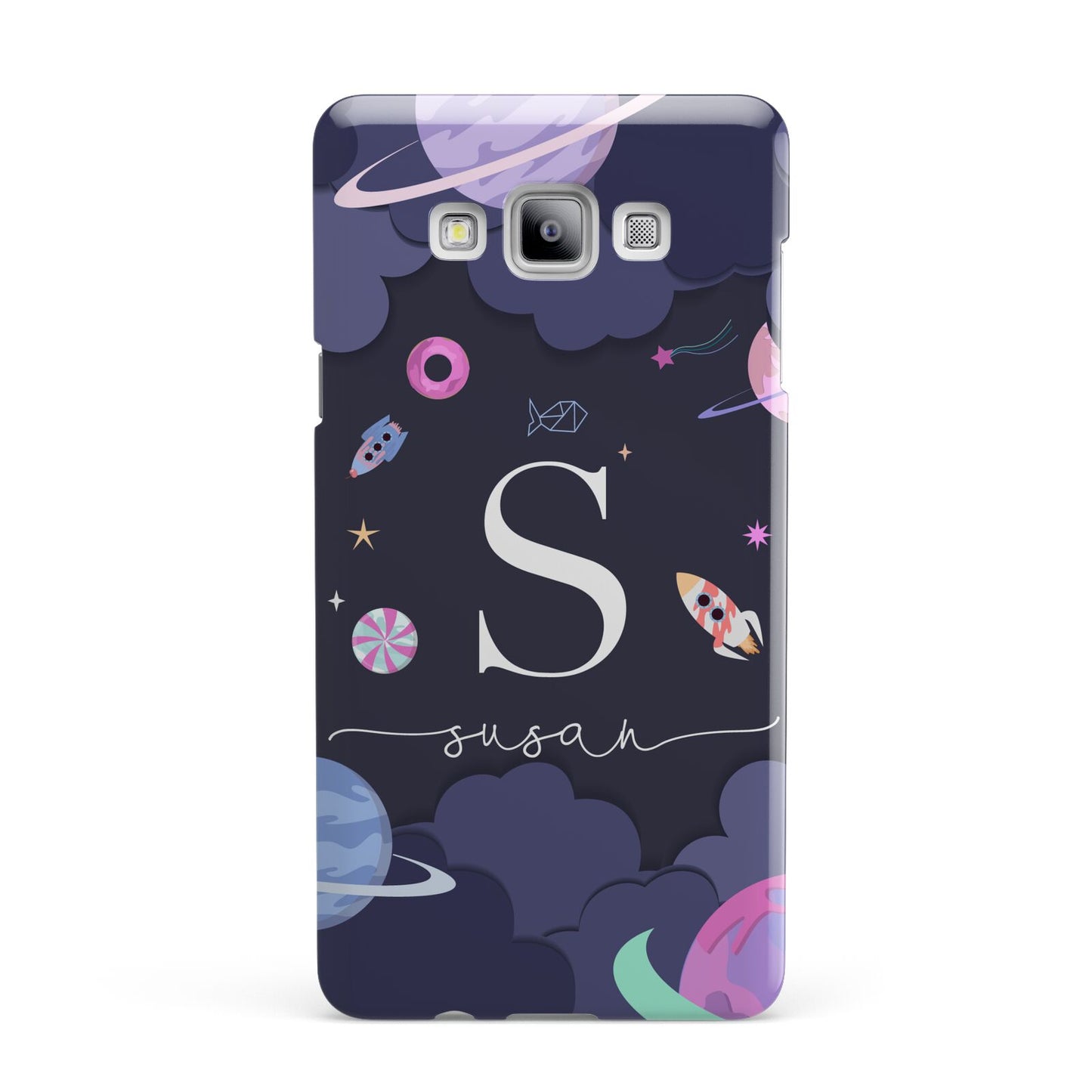 Space Personalised Initial Name Samsung Galaxy A7 2015 Case